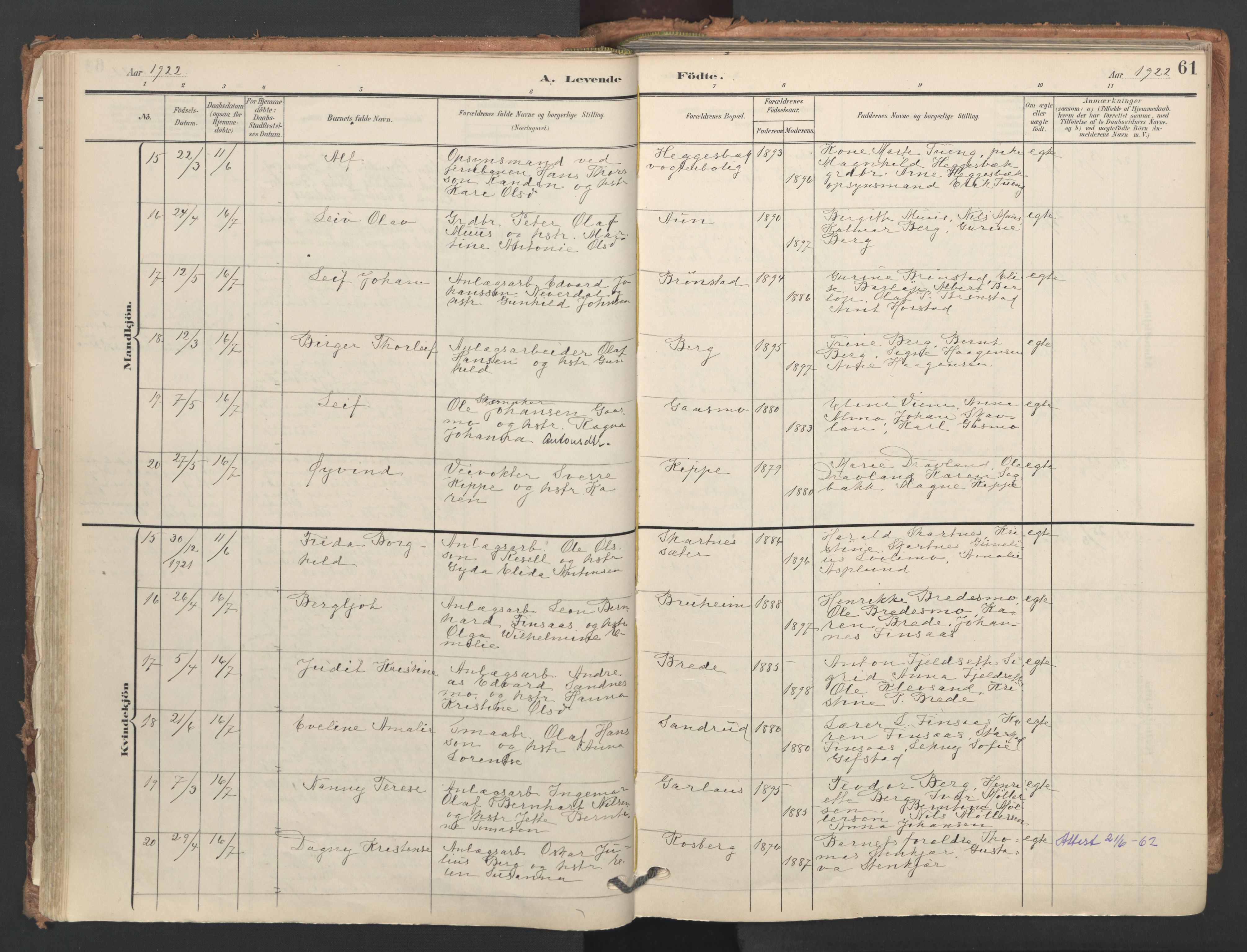 Ministerialprotokoller, klokkerbøker og fødselsregistre - Nord-Trøndelag, AV/SAT-A-1458/749/L0477: Parish register (official) no. 749A11, 1902-1927, p. 61