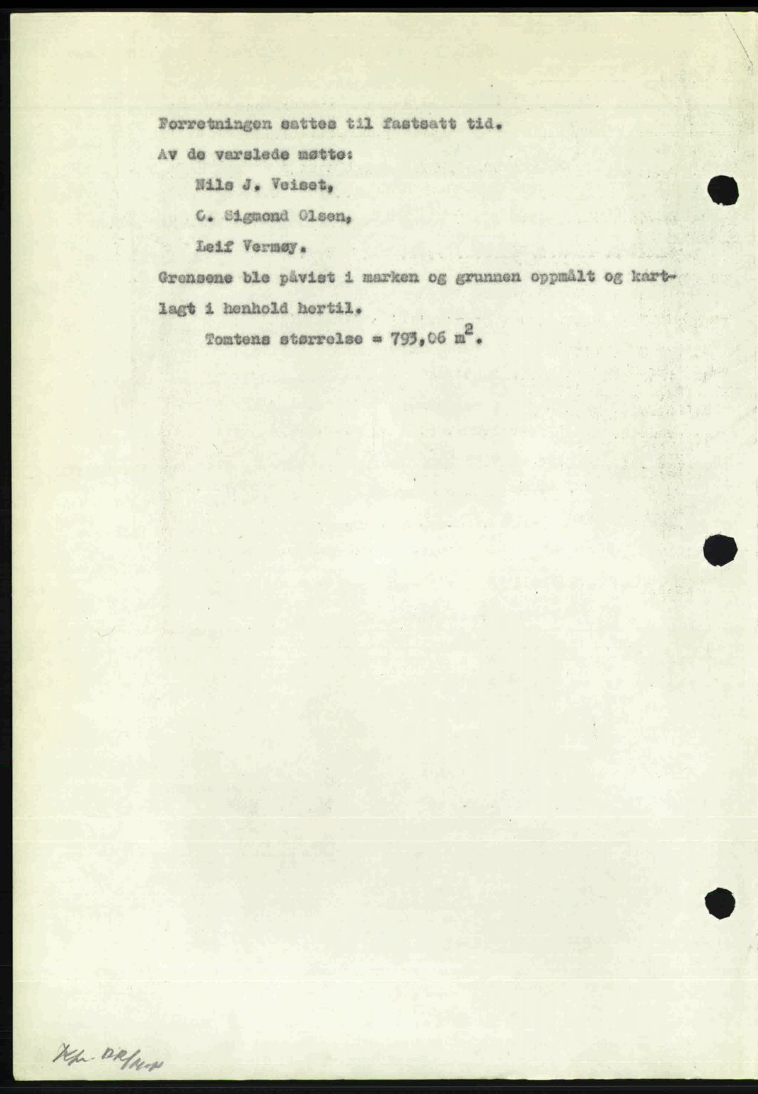 Nordmøre sorenskriveri, AV/SAT-A-4132/1/2/2Ca: Mortgage book no. A104, 1947-1947, Diary no: : 993/1947