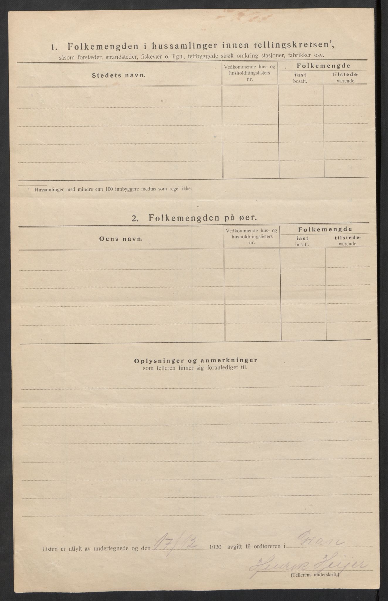 SAH, 1920 census for Gran, 1920, p. 16