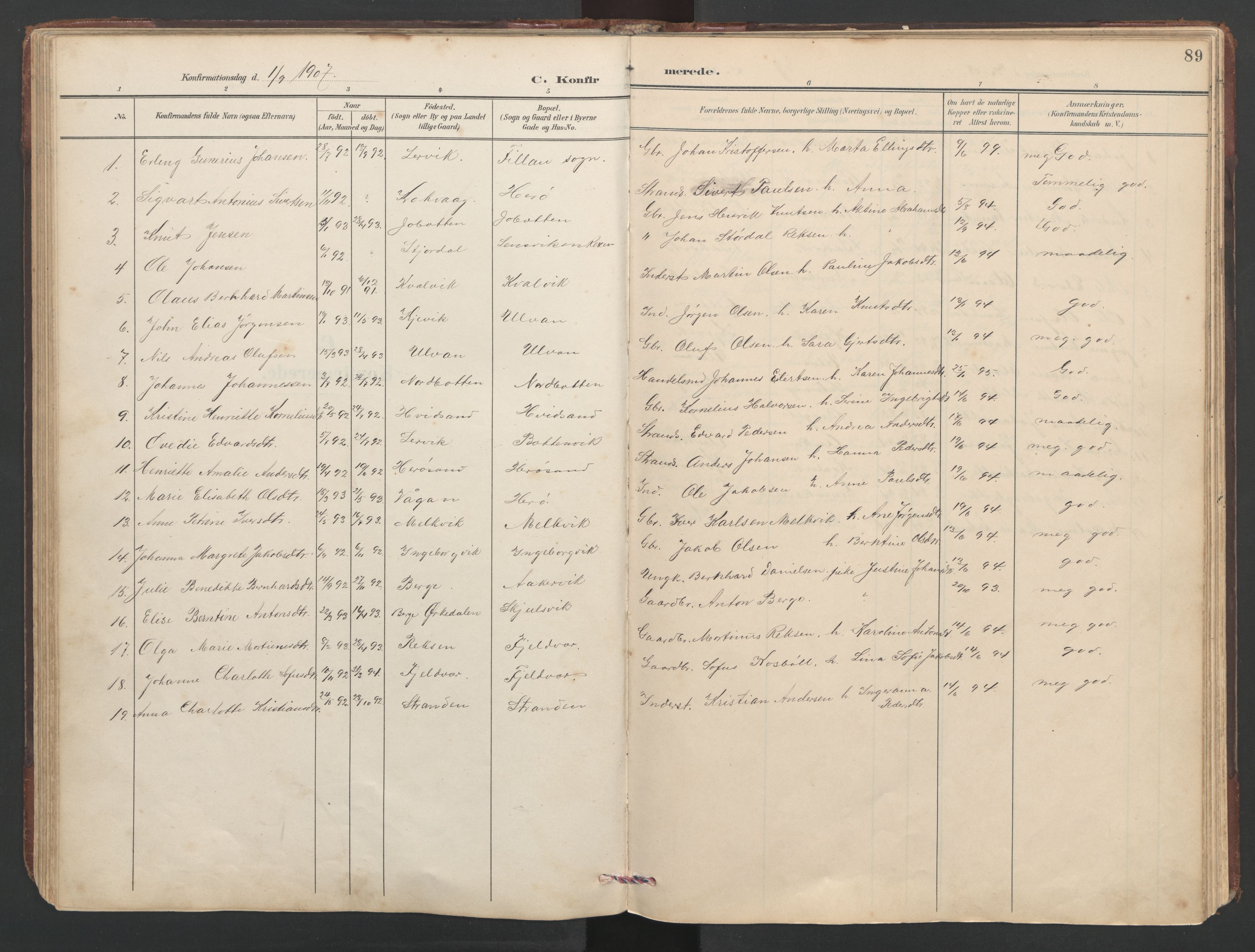 Ministerialprotokoller, klokkerbøker og fødselsregistre - Sør-Trøndelag, SAT/A-1456/638/L0571: Parish register (copy) no. 638C03, 1901-1930, p. 89