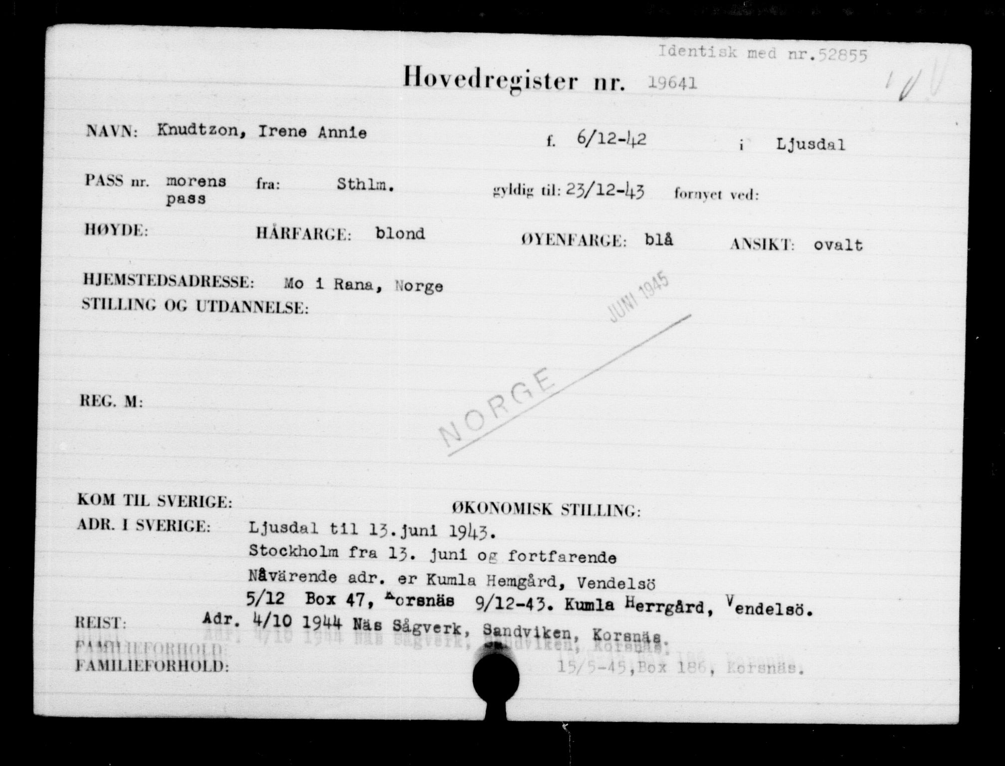 Den Kgl. Norske Legasjons Flyktningskontor, AV/RA-S-6753/V/Va/L0009: Kjesäterkartoteket.  Flyktningenr. 18502-22048, 1940-1945, p. 1295