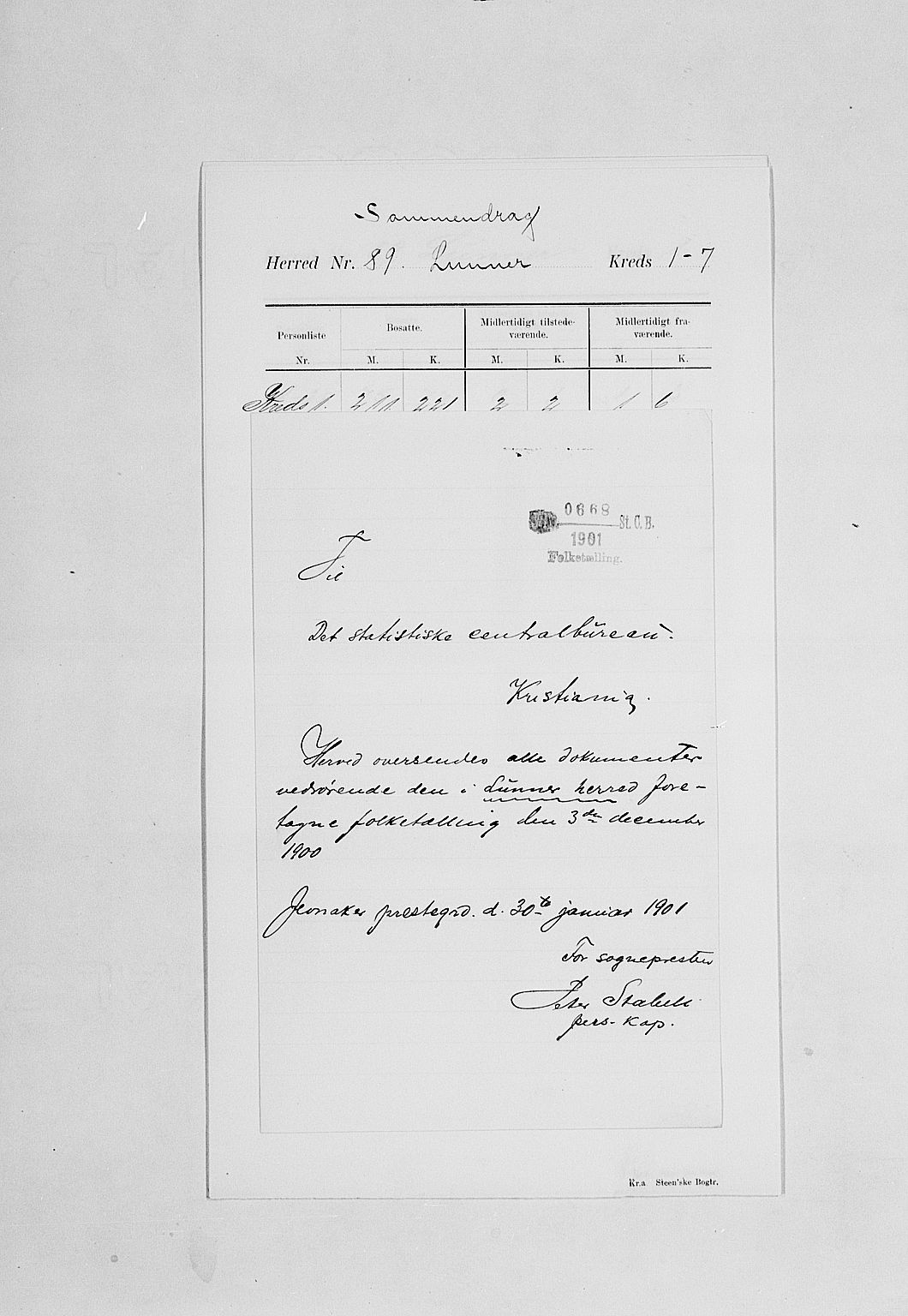 SAH, 1900 census for Lunner, 1900, p. 4