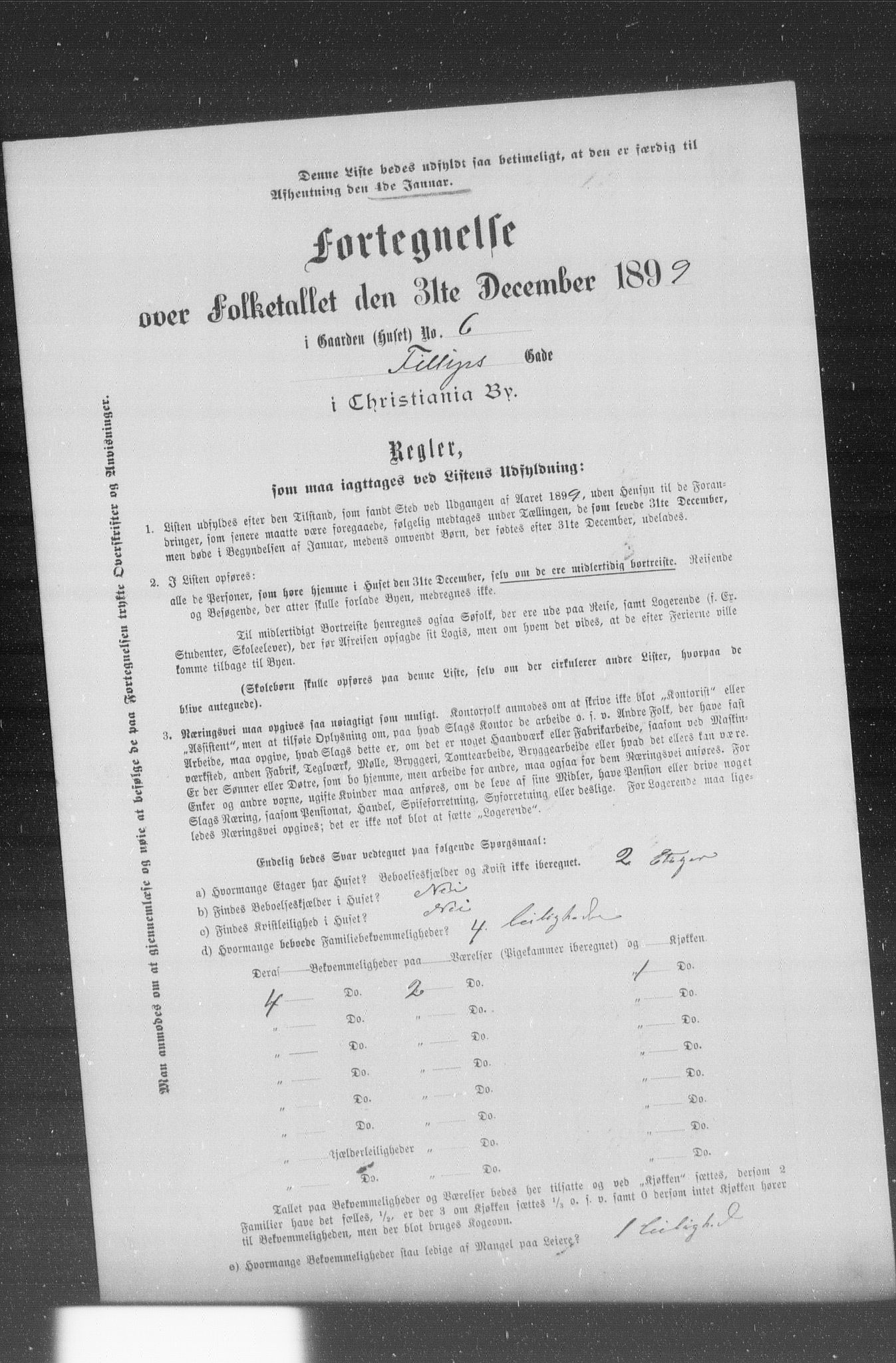 OBA, Municipal Census 1899 for Kristiania, 1899, p. 3205