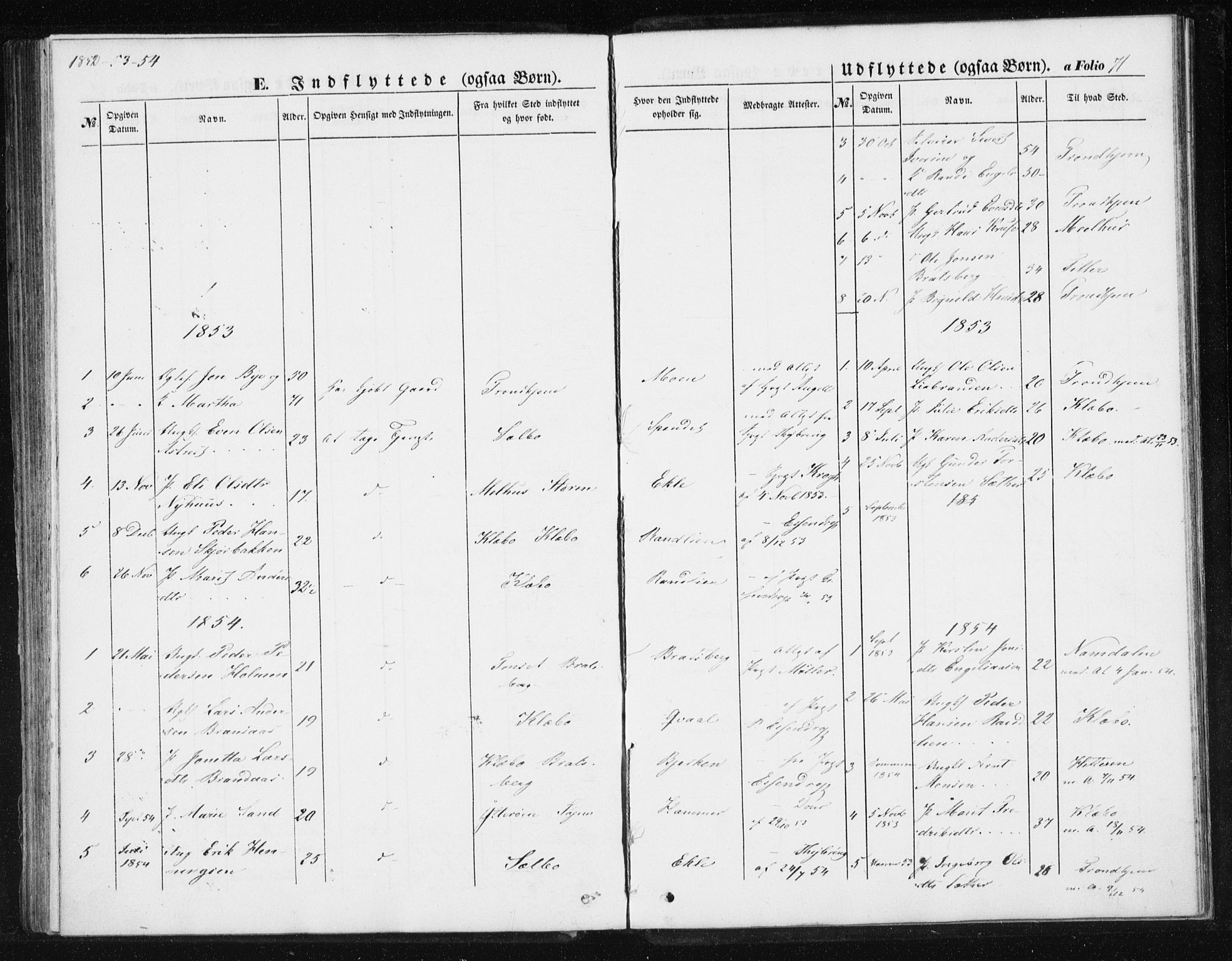 Ministerialprotokoller, klokkerbøker og fødselsregistre - Sør-Trøndelag, AV/SAT-A-1456/608/L0332: Parish register (official) no. 608A01, 1848-1861, p. 71