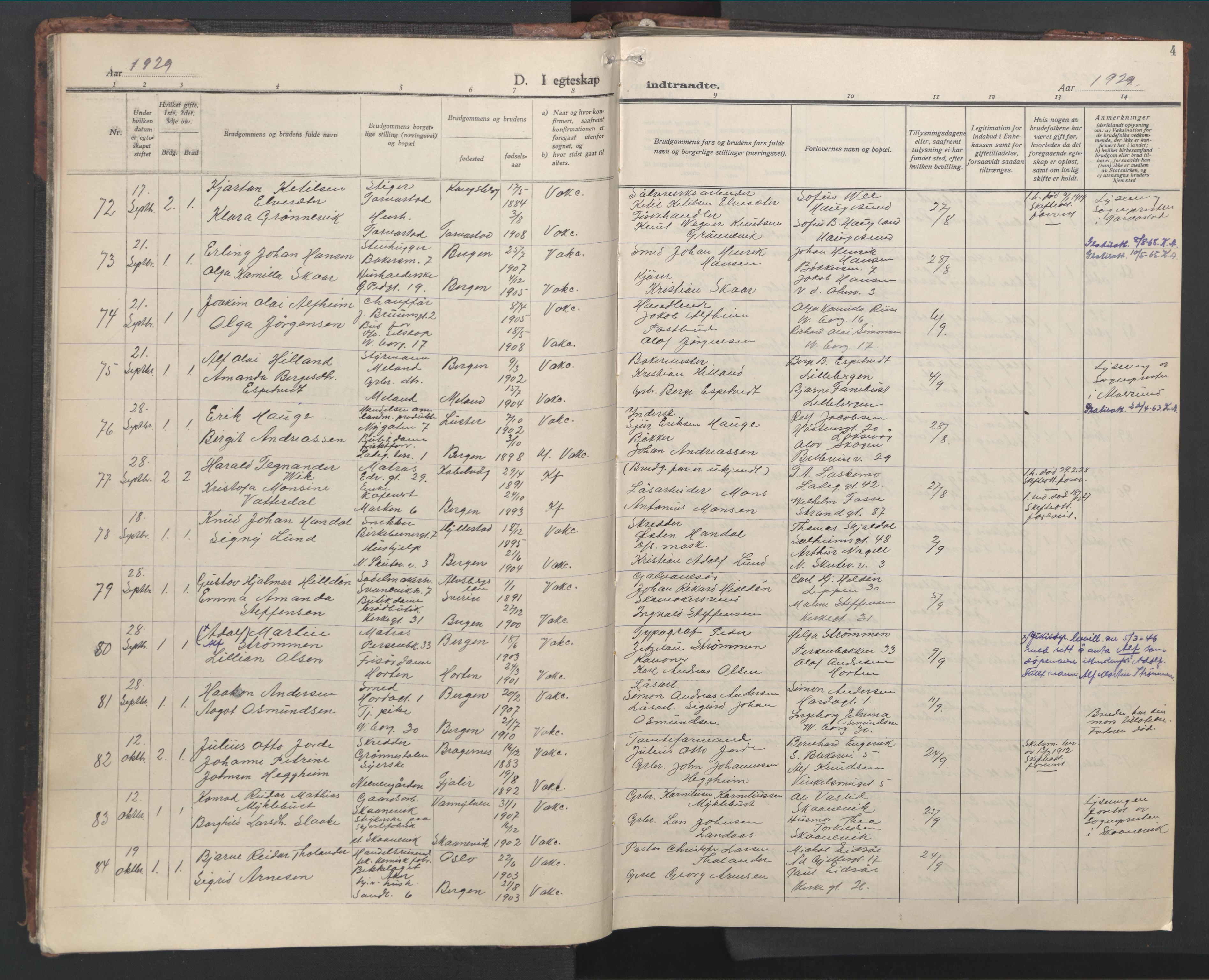 Sandviken Sokneprestembete, SAB/A-77601/H/Hb/L0015: Parish register (copy) no. D 2, 1929-1953, p. 3b-4a