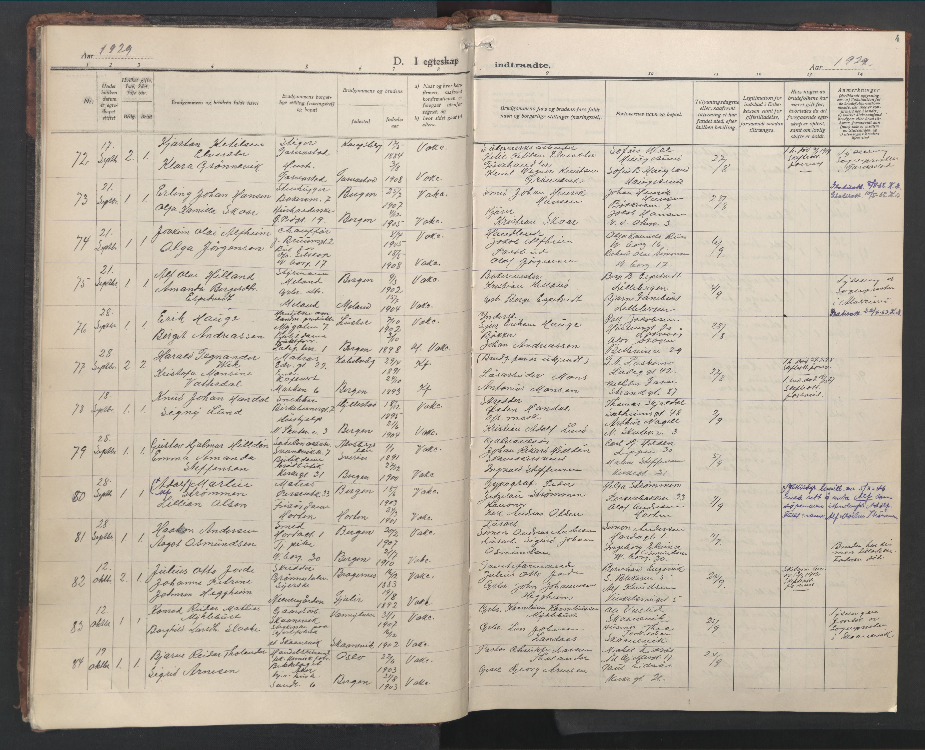 Sandviken Sokneprestembete, AV/SAB-A-77601/H/Hb/L0015: Parish register (copy) no. D 2, 1929-1953, p. 3b-4a