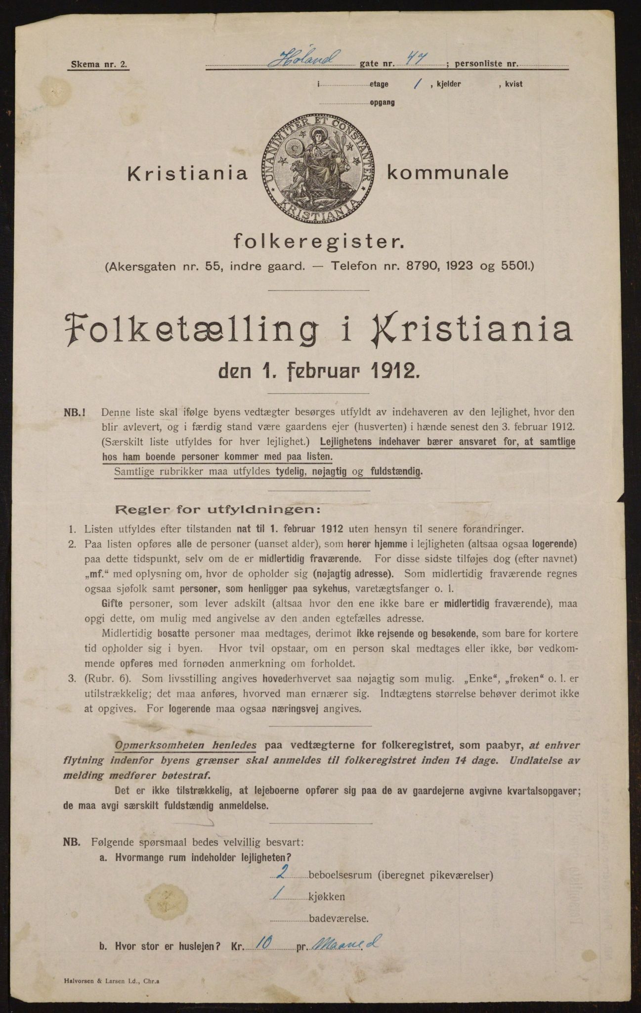 OBA, Municipal Census 1912 for Kristiania, 1912, p. 43101