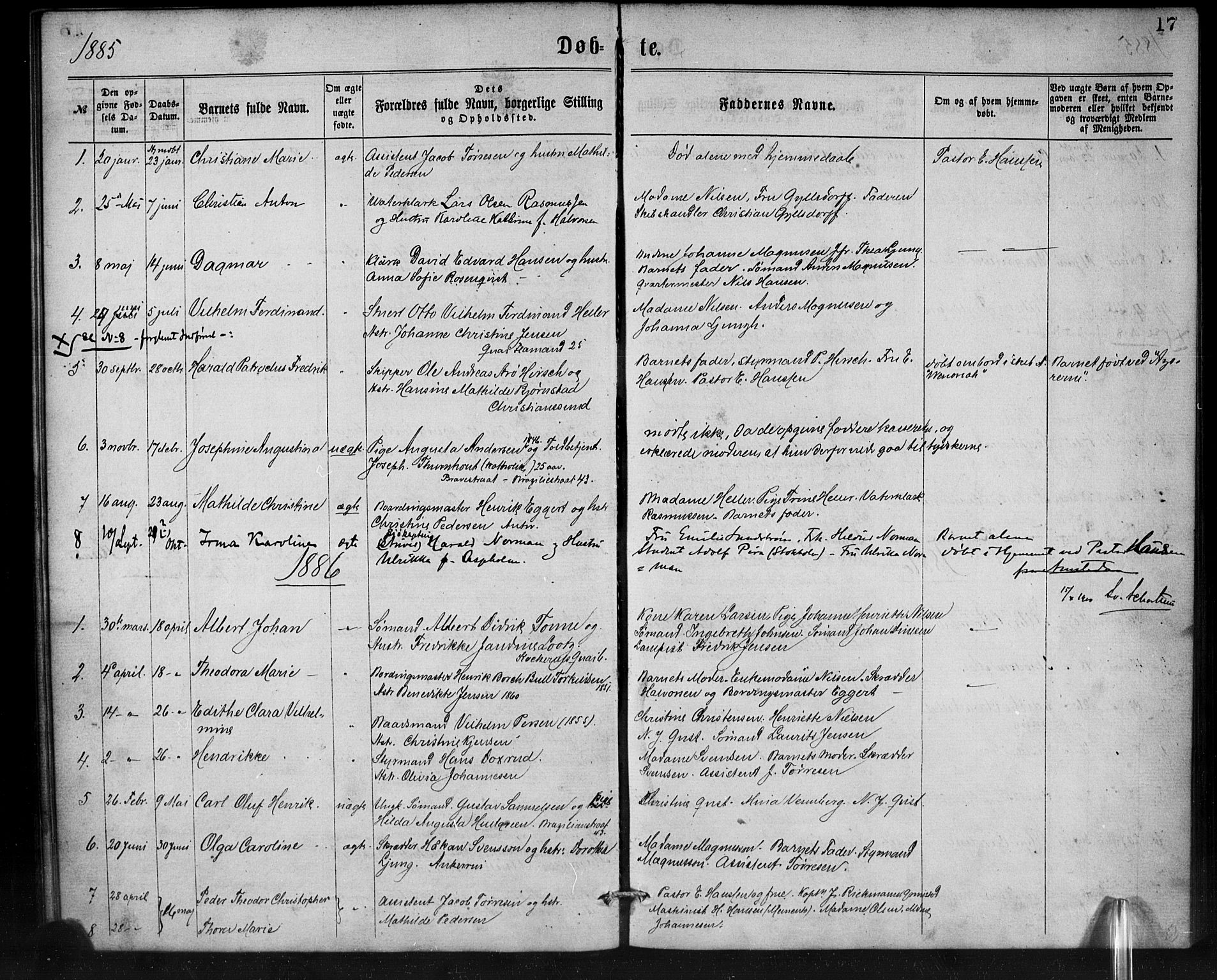 Den norske sjømannsmisjon i utlandet/Antwerpen, SAB/SAB/PA-0105/H/Ha/L0001: Parish register (official) no. A 1, 1865-1887, p. 17