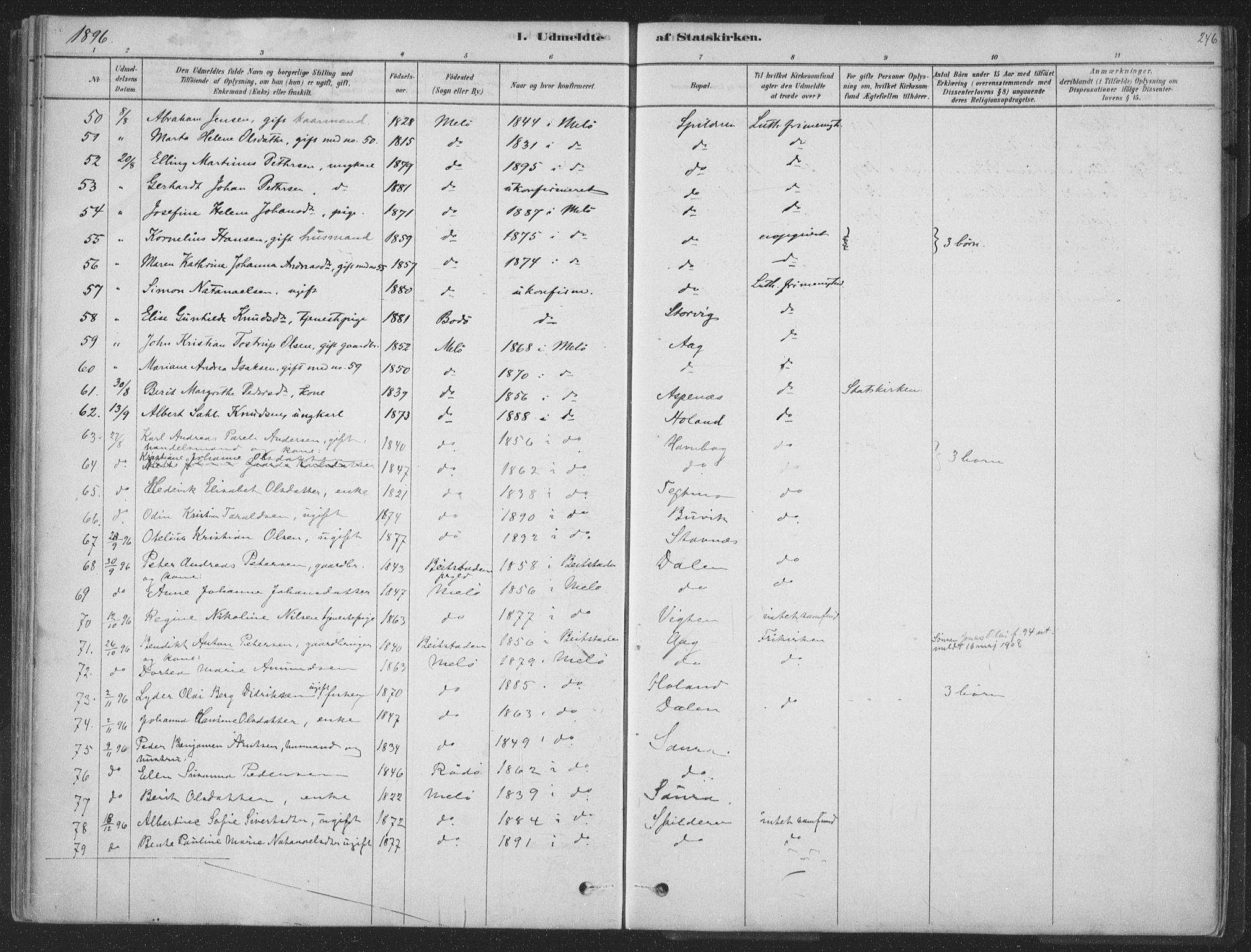 Ministerialprotokoller, klokkerbøker og fødselsregistre - Nordland, AV/SAT-A-1459/843/L0627: Parish register (official) no. 843A02, 1878-1908, p. 246