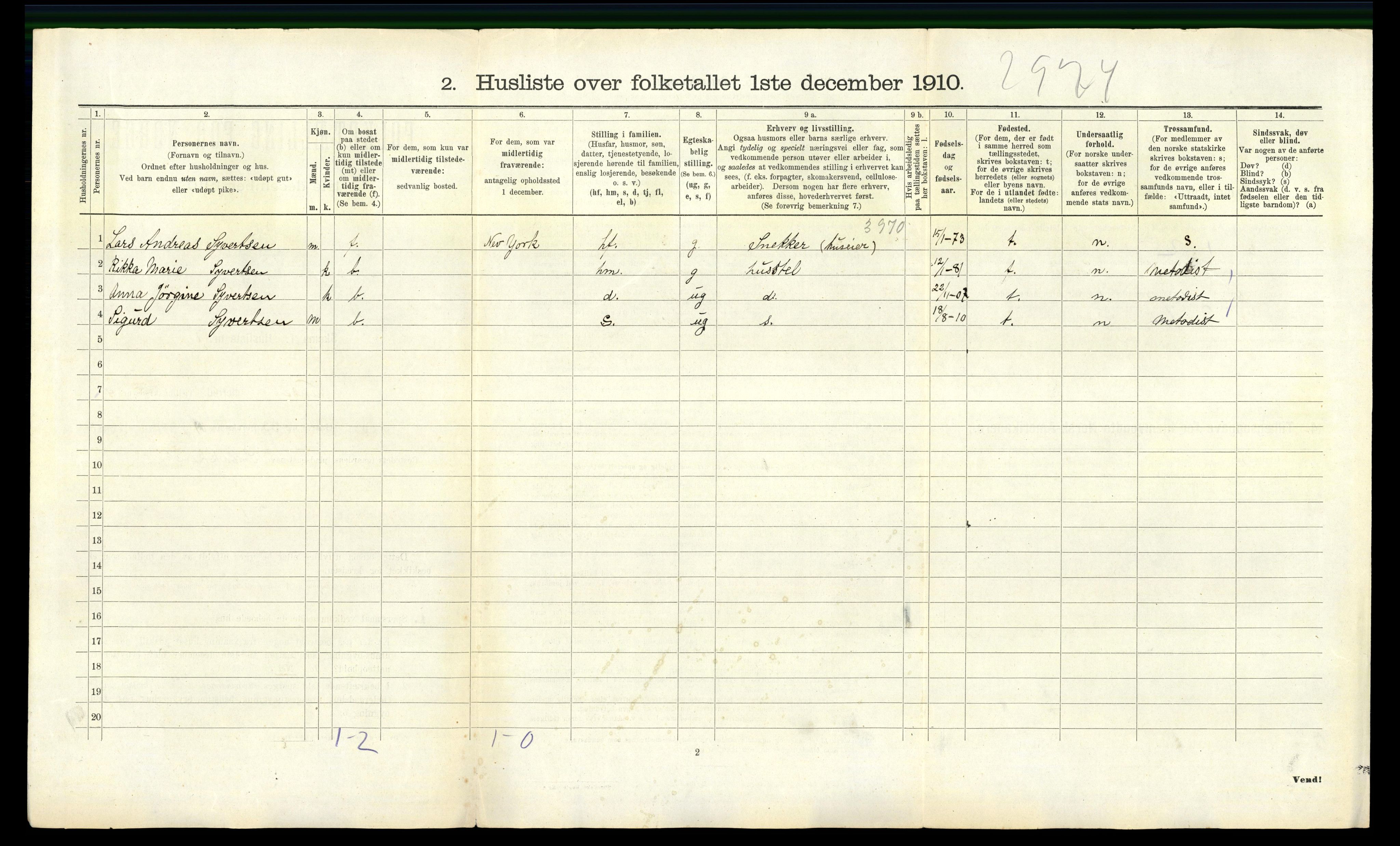 RA, 1910 census for Vanse, 1910, p. 1386