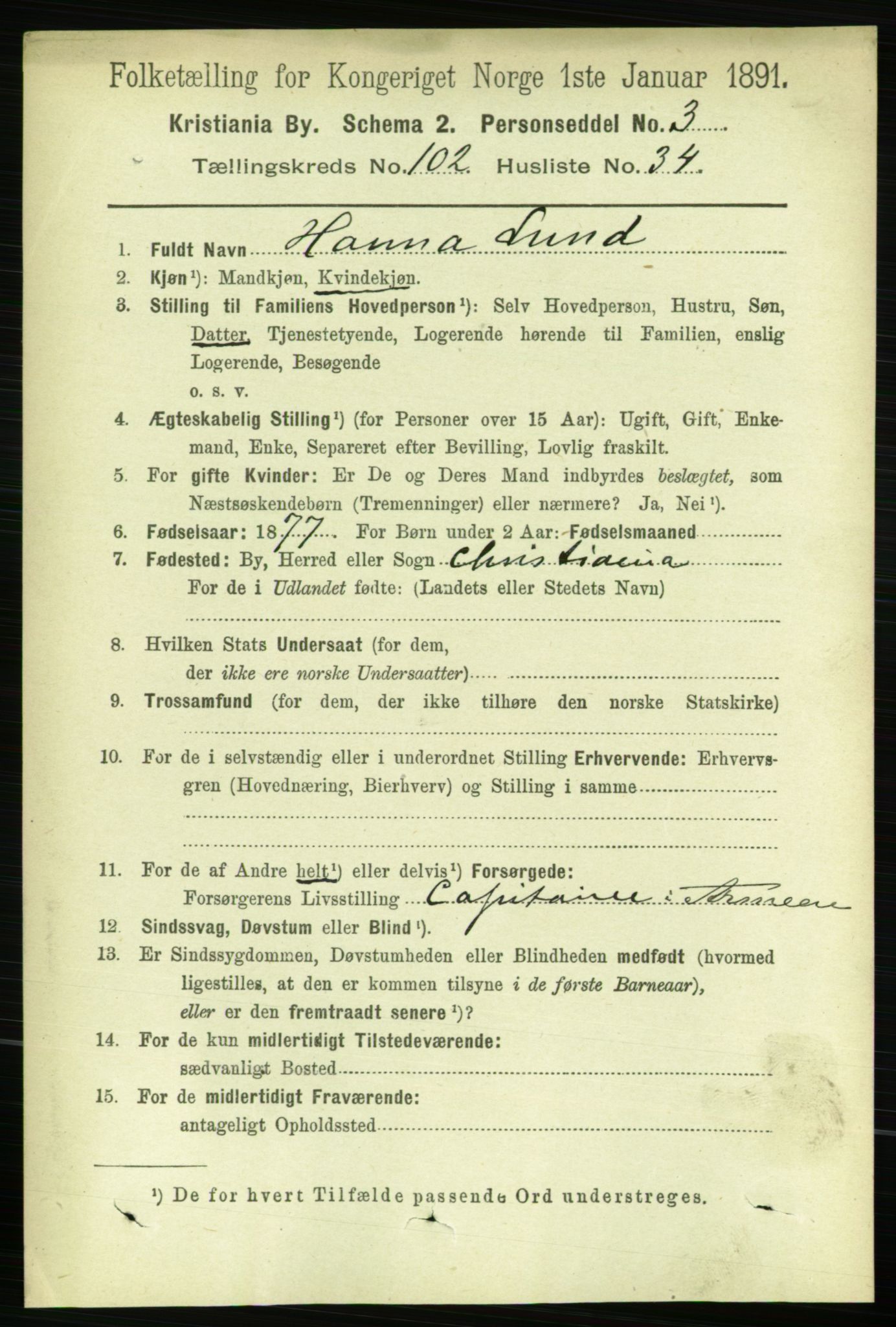 RA, 1891 census for 0301 Kristiania, 1891, p. 51240
