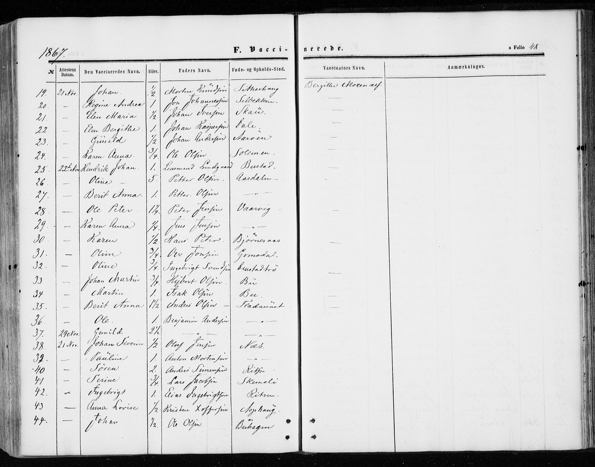 Ministerialprotokoller, klokkerbøker og fødselsregistre - Sør-Trøndelag, SAT/A-1456/646/L0612: Parish register (official) no. 646A10, 1858-1869, p. 48