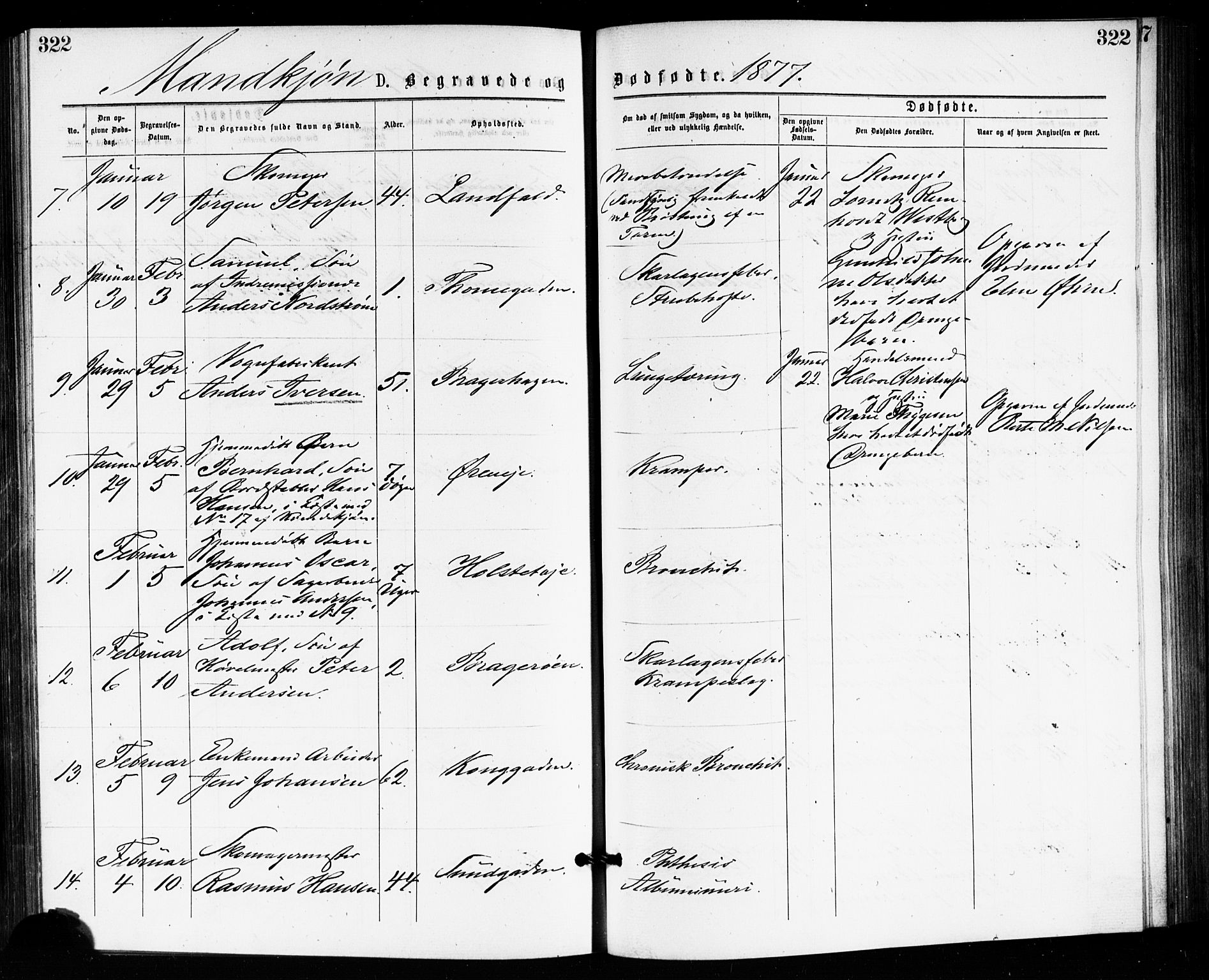 Bragernes kirkebøker, AV/SAKO-A-6/F/Fb/L0005: Parish register (official) no. II 5, 1875-1877, p. 322