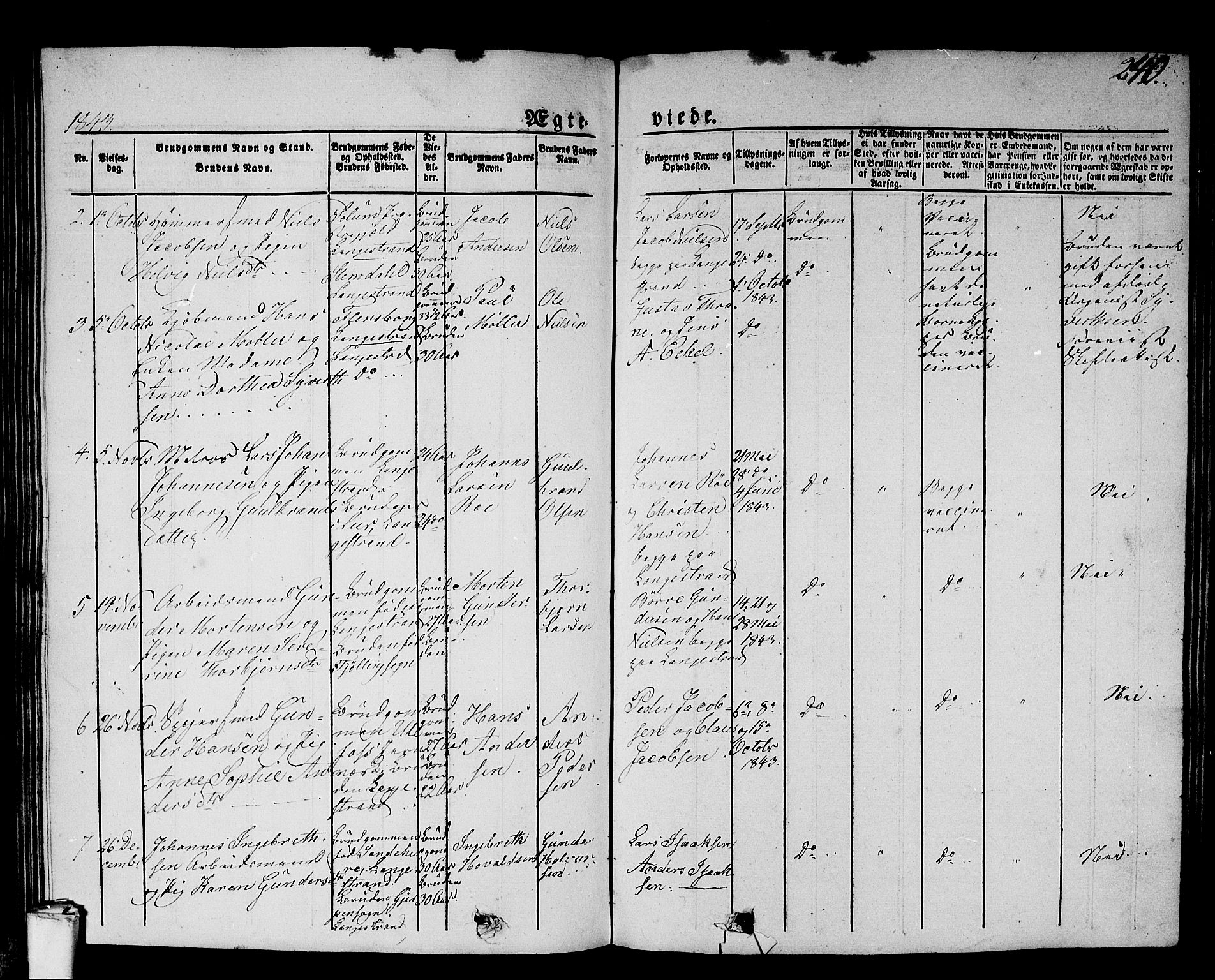 Larvik kirkebøker, SAKO/A-352/G/Gb/L0002: Parish register (copy) no. II 2, 1843-1866, p. 240