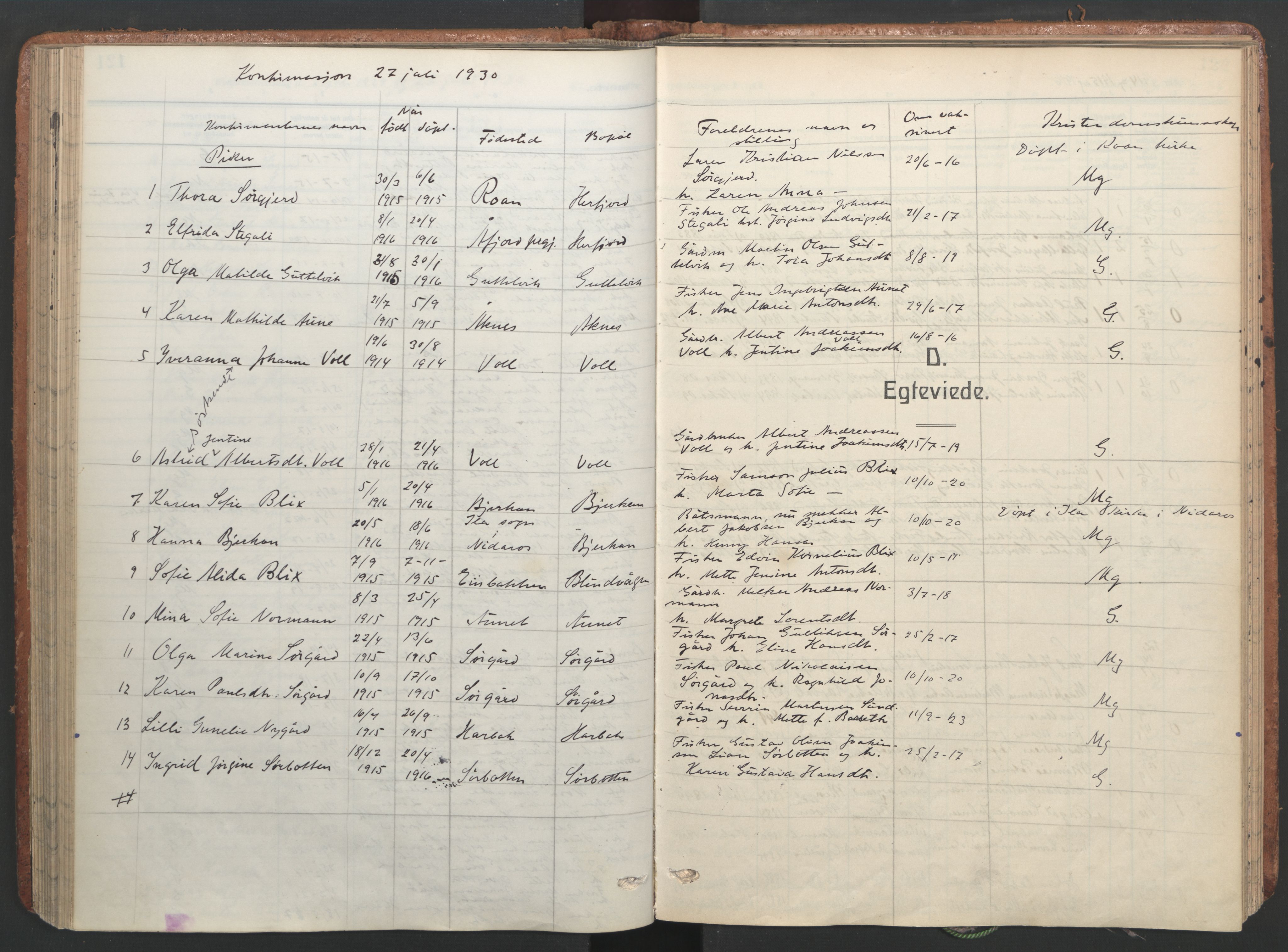 Ministerialprotokoller, klokkerbøker og fødselsregistre - Sør-Trøndelag, SAT/A-1456/656/L0694: Parish register (official) no. 656A03, 1914-1931, p. 122