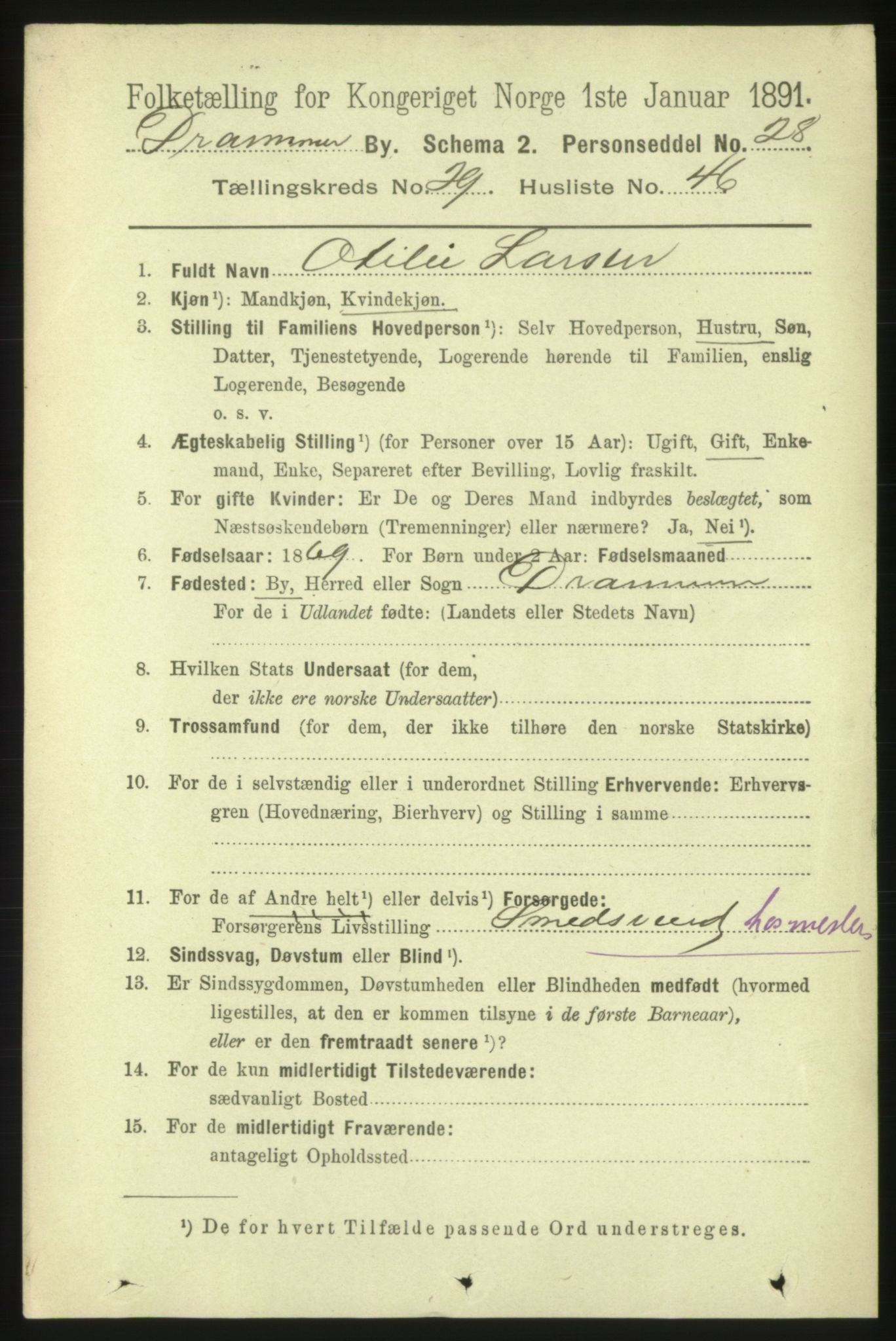 RA, 1891 census for 0602 Drammen, 1891, p. 18071