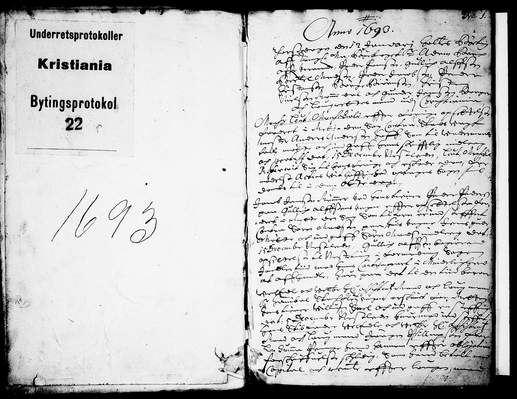 Christiania byfogd, AV/SAO-A-11543/F/Fb/L0022: Tingbok, 1693, p. 0b-1a