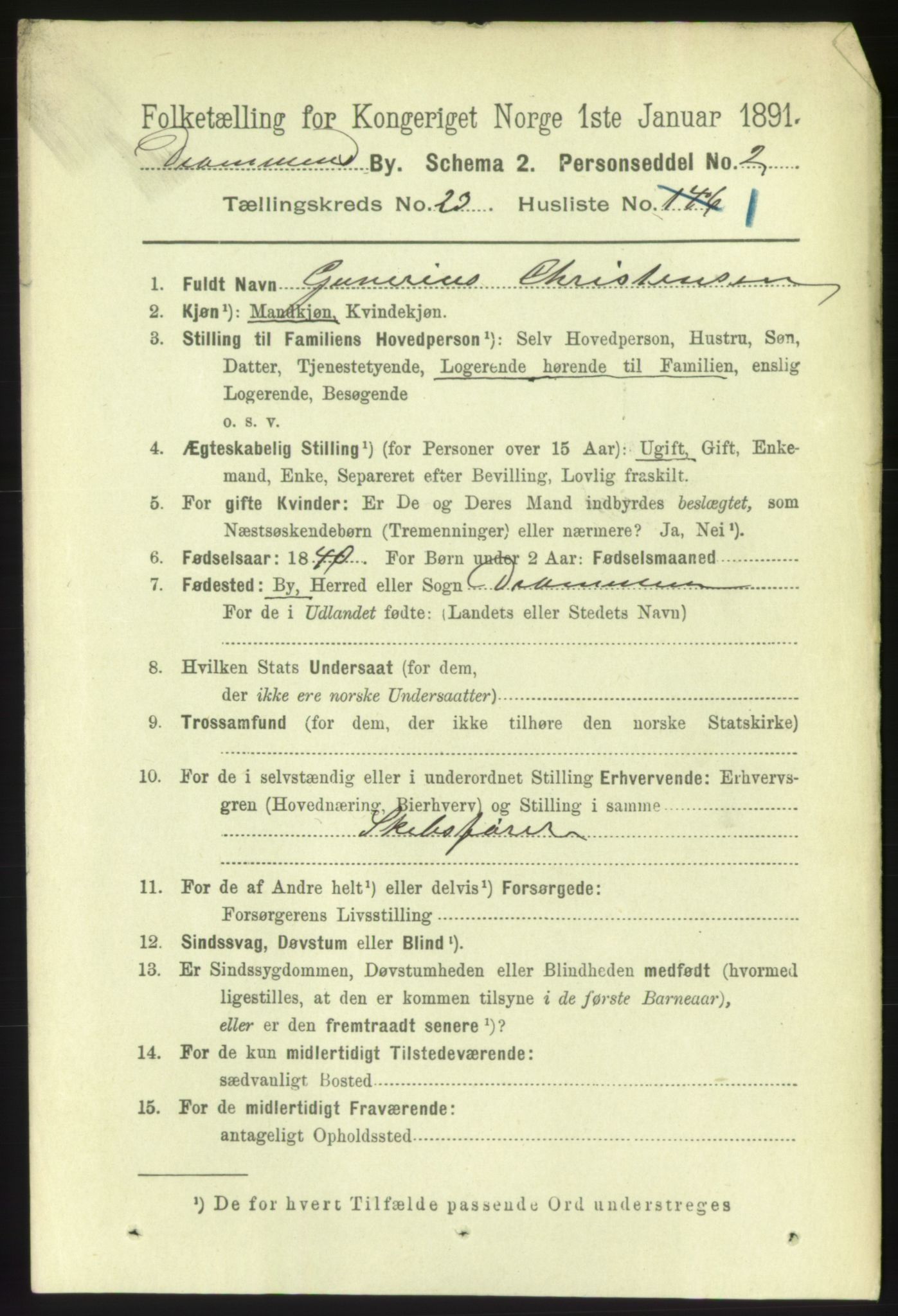 RA, 1891 census for 0602 Drammen, 1891, p. 14060