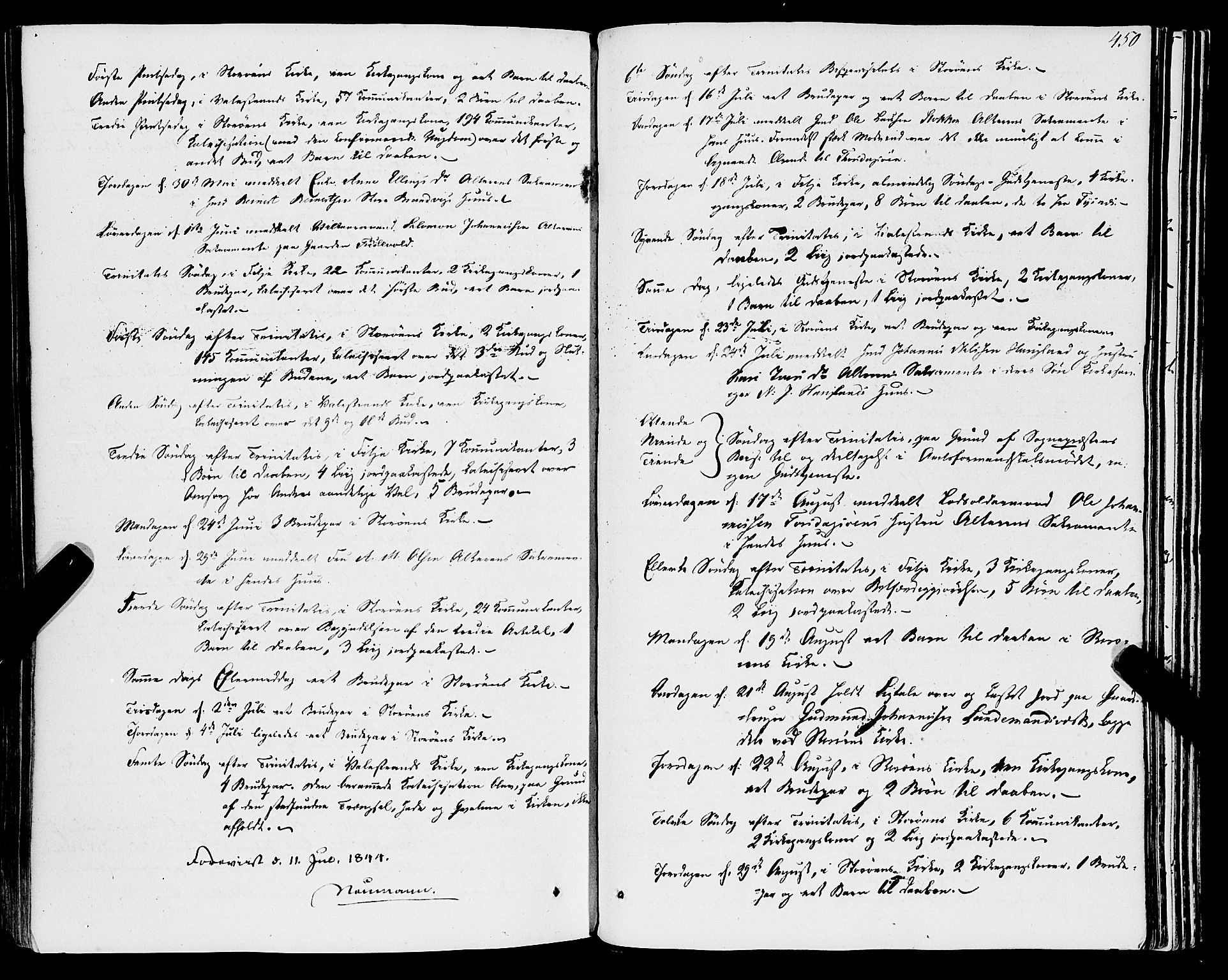Stord sokneprestembete, SAB/A-78201/H/Haa: Parish register (official) no. A 7, 1841-1861, p. 450