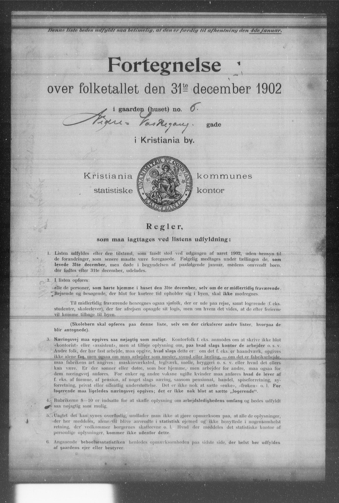 OBA, Municipal Census 1902 for Kristiania, 1902, p. 13187