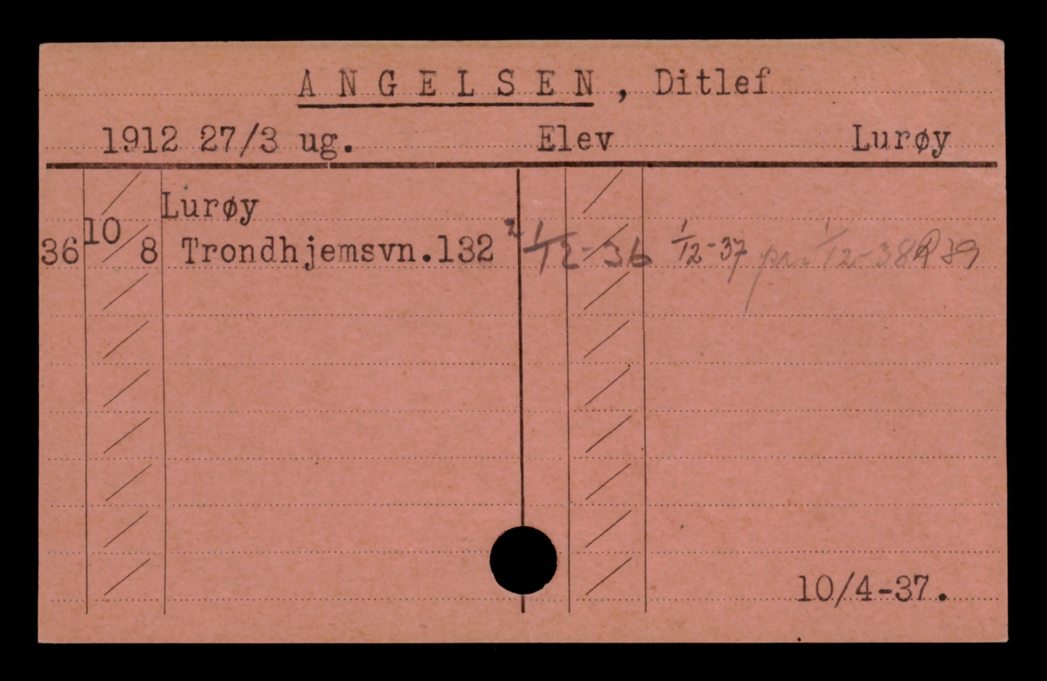 Oslo folkeregister, Registerkort, AV/SAO-A-11715/D/Da/L0006: Menn: Angell Trygve - Aspaas Asbjørn, 1906-1919