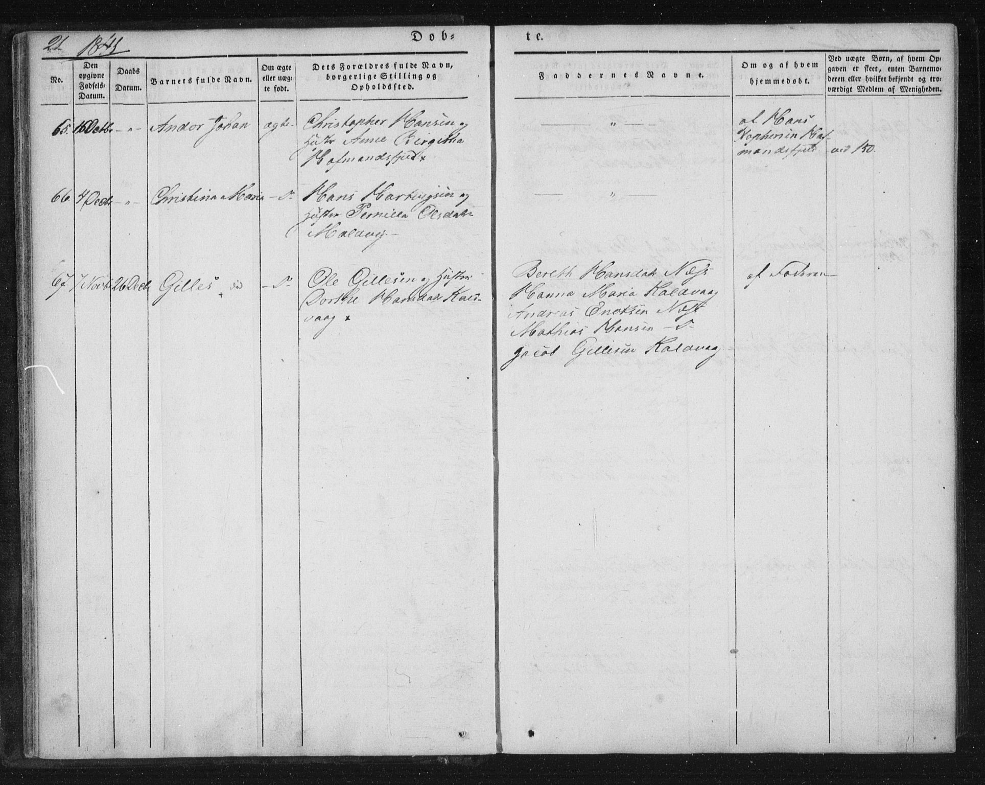 Ministerialprotokoller, klokkerbøker og fødselsregistre - Nordland, AV/SAT-A-1459/859/L0843: Parish register (official) no. 859A03, 1840-1848, p. 21