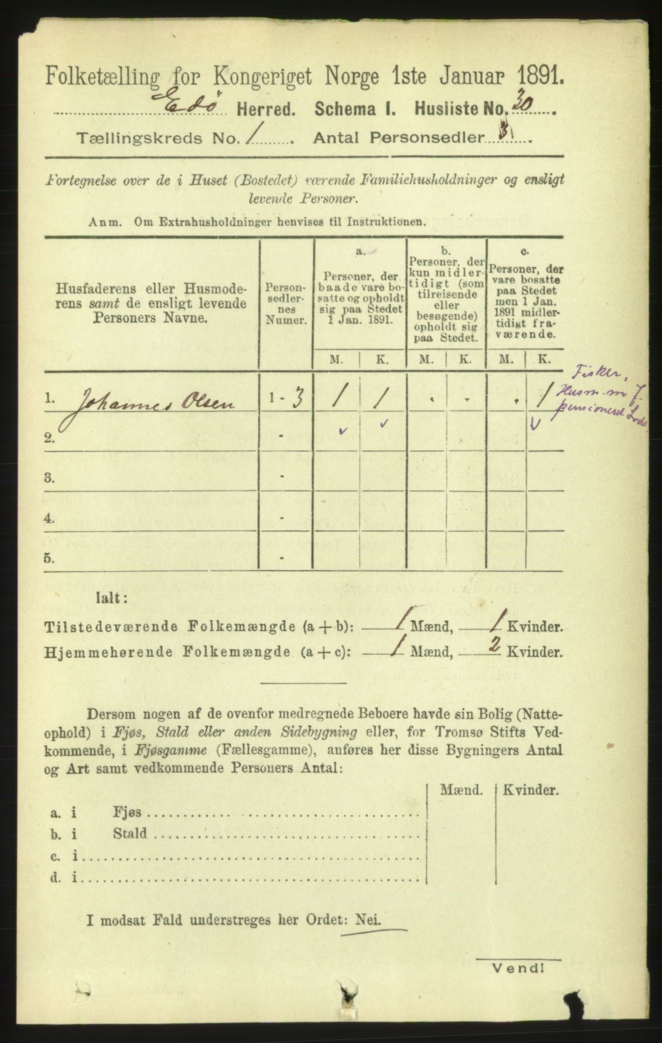 RA, 1891 census for 1573 Edøy, 1891, p. 69