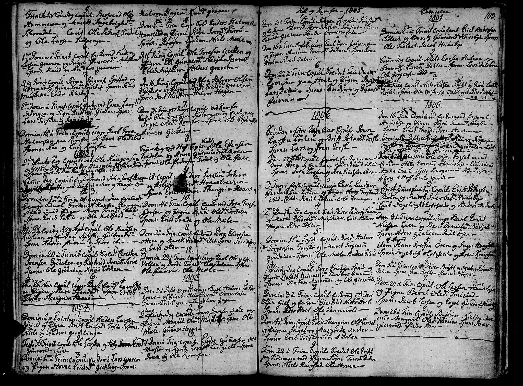Ministerialprotokoller, klokkerbøker og fødselsregistre - Møre og Romsdal, AV/SAT-A-1454/590/L1008: Parish register (official) no. 590A02, 1794-1820, p. 103