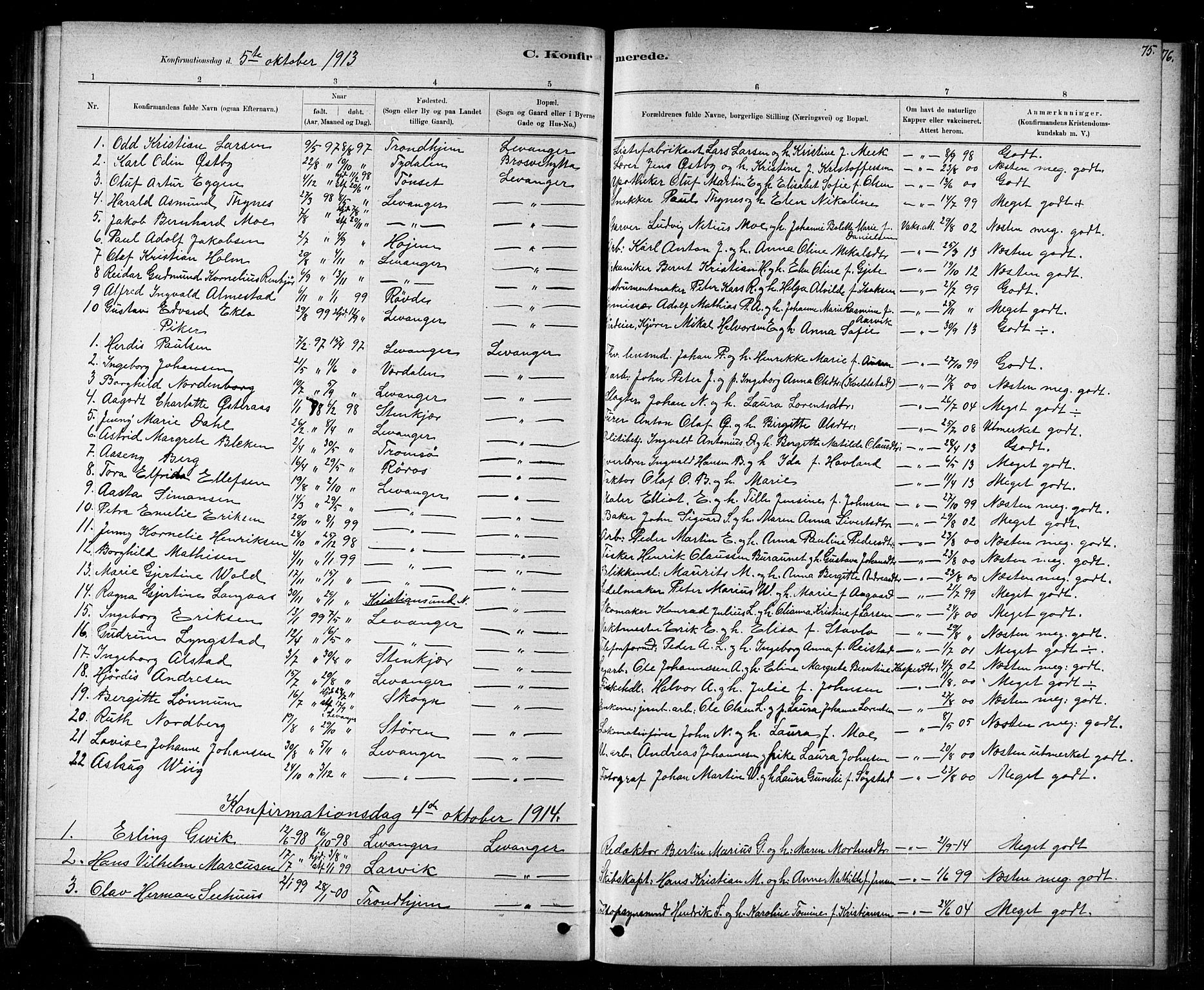 Ministerialprotokoller, klokkerbøker og fødselsregistre - Nord-Trøndelag, SAT/A-1458/720/L0192: Parish register (copy) no. 720C01, 1880-1917, p. 75
