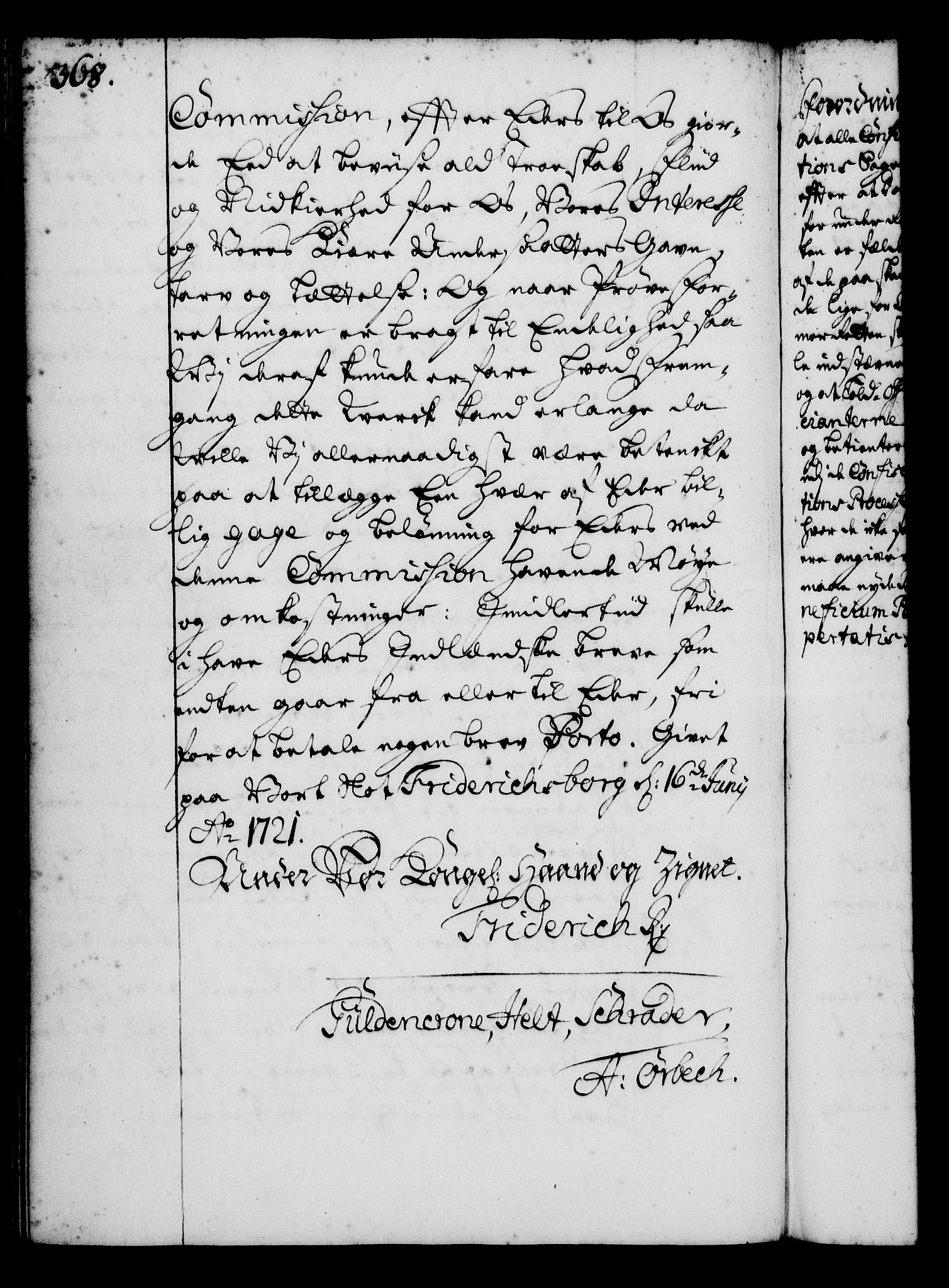 Rentekammeret, Kammerkanselliet, RA/EA-3111/G/Gg/Gga/L0001: Norsk ekspedisjonsprotokoll med register (merket RK 53.1), 1720-1723, p. 368