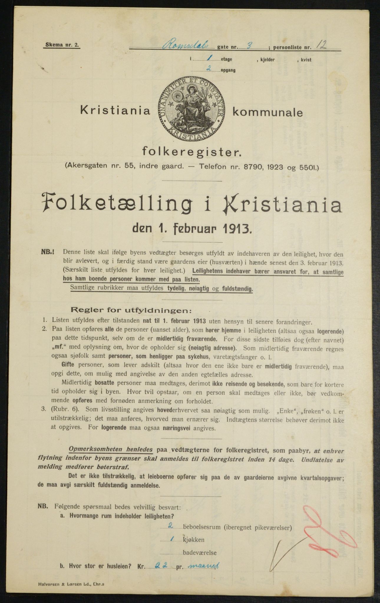 OBA, Municipal Census 1913 for Kristiania, 1913, p. 83218