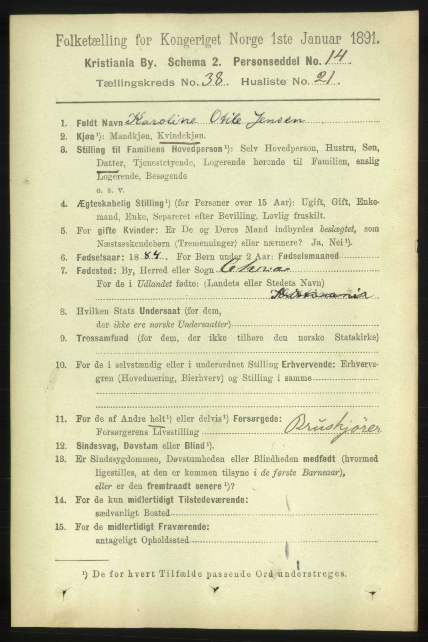 RA, 1891 census for 0301 Kristiania, 1891, p. 21799