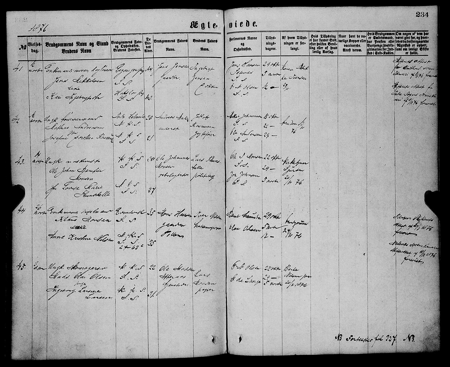 Sandviken Sokneprestembete, AV/SAB-A-77601/H/Ha/L0001: Parish register (official) no. A 1, 1867-1877, p. 234