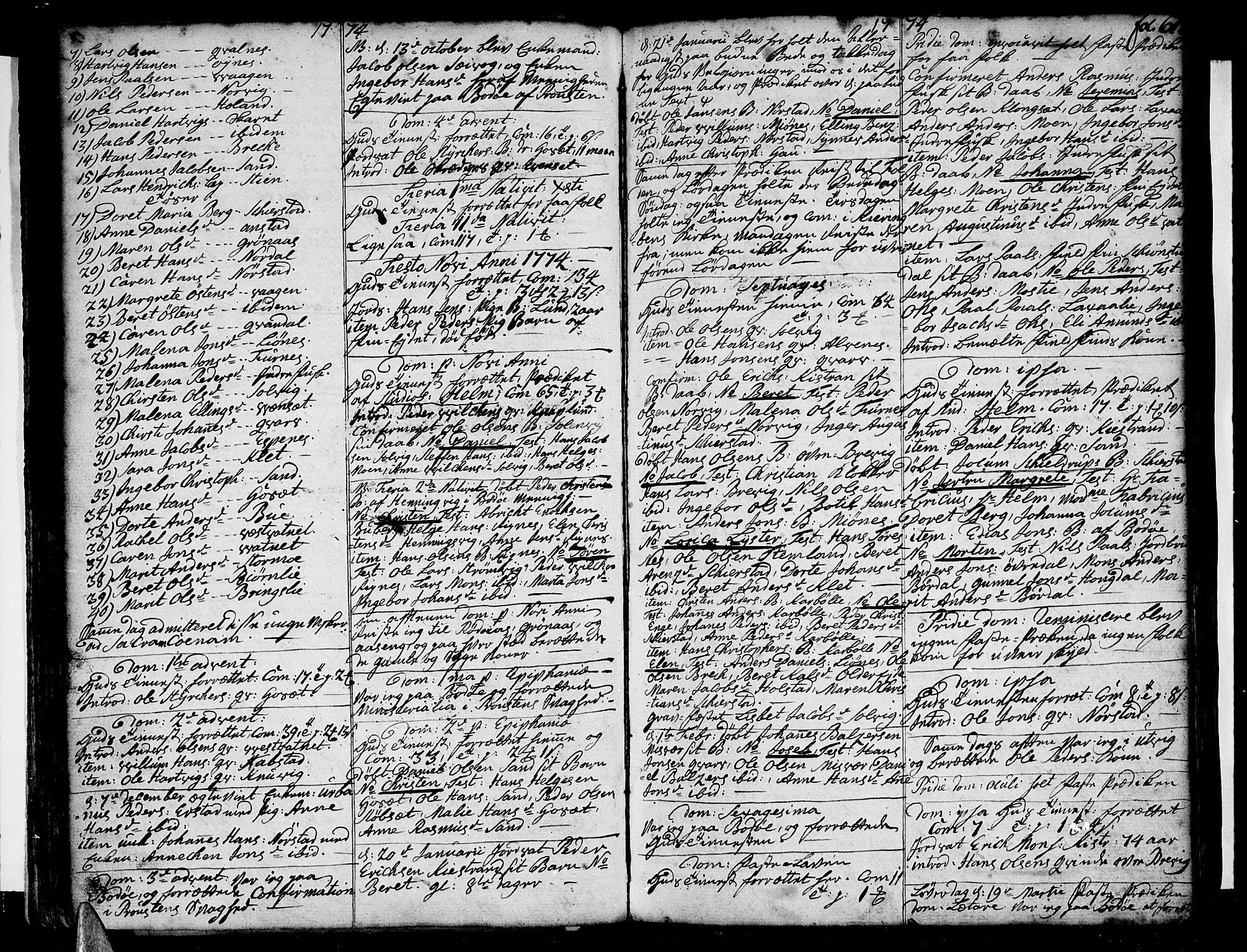 Ministerialprotokoller, klokkerbøker og fødselsregistre - Nordland, SAT/A-1459/852/L0735: Parish register (official) no. 852A05, 1762-1820, p. 61
