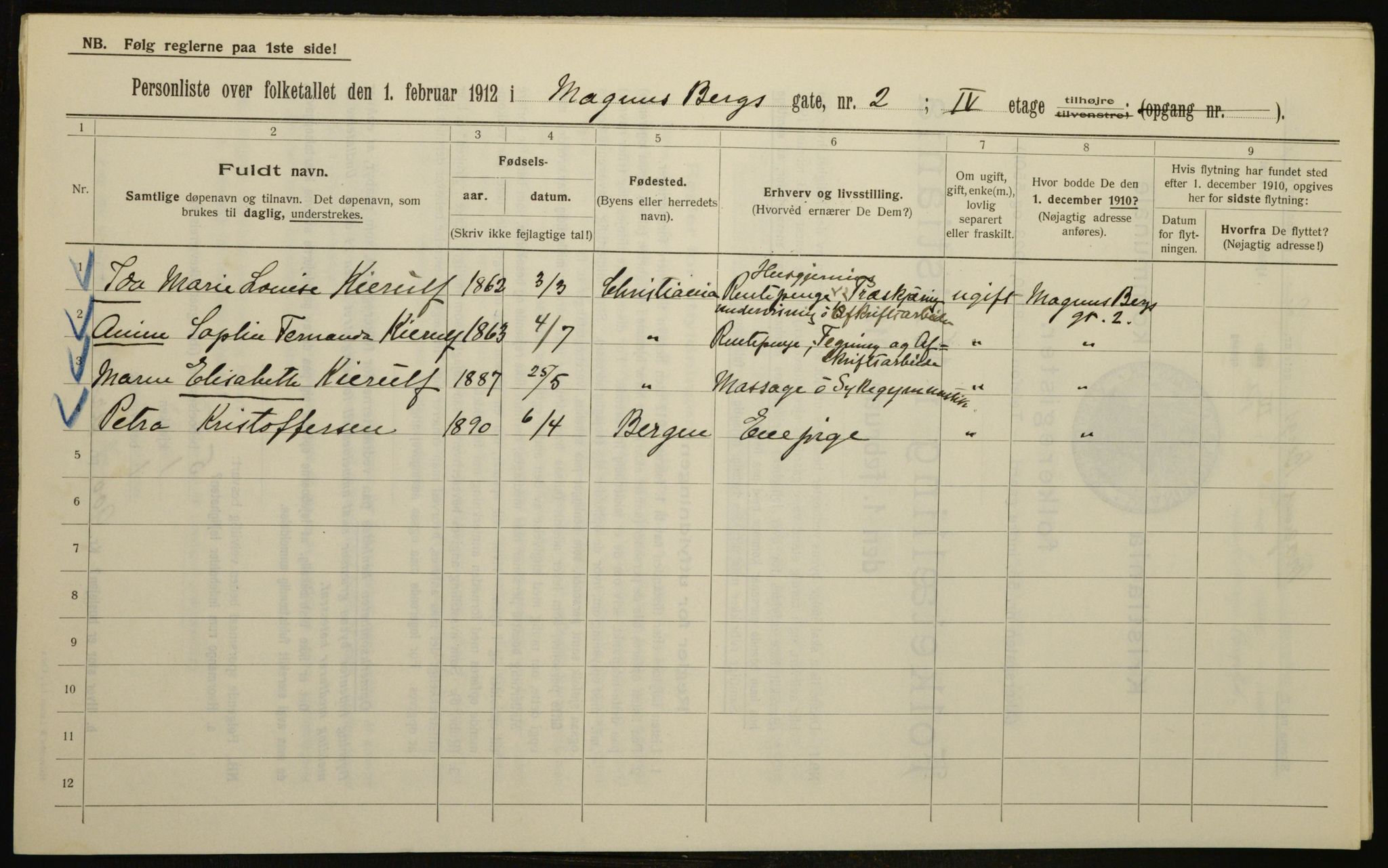 OBA, Municipal Census 1912 for Kristiania, 1912, p. 59438