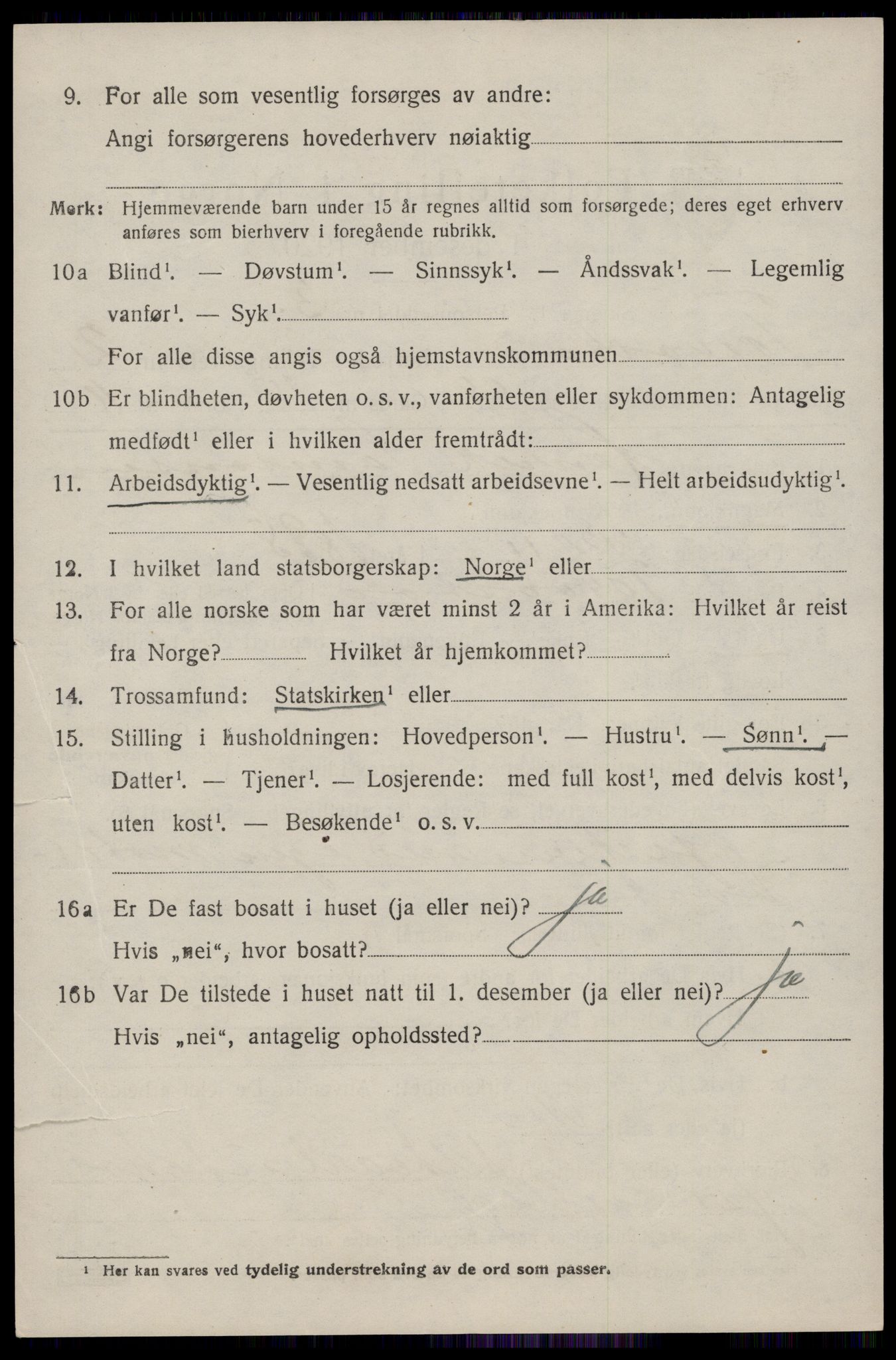 SAST, 1920 census for Torvastad, 1920, p. 2923