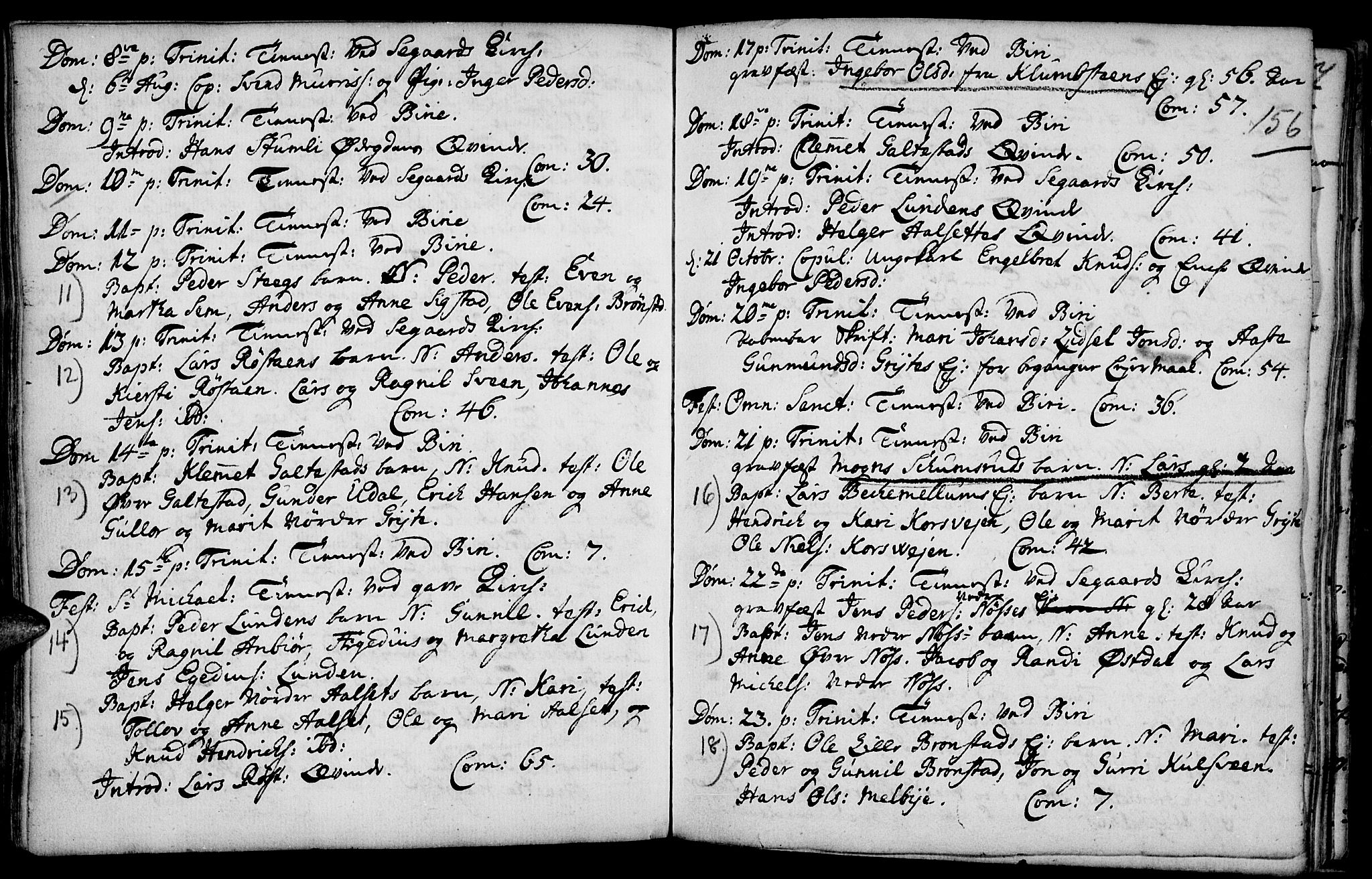 Biri prestekontor, AV/SAH-PREST-096/H/Ha/Haa/L0001: Parish register (official) no. 1, 1730-1754, p. 156