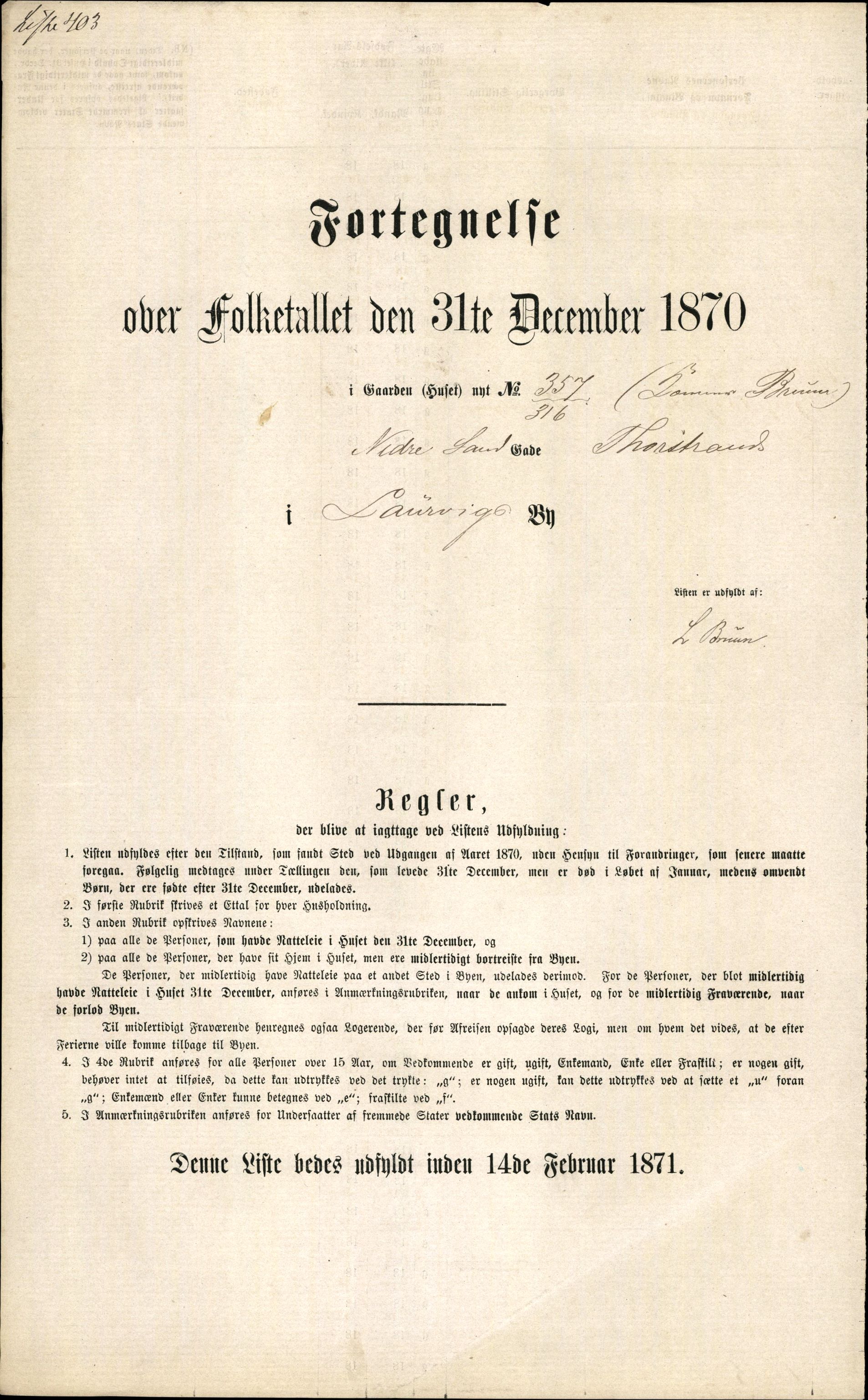 RA, 1870 census for 0707 Larvik, 1870, p. 827