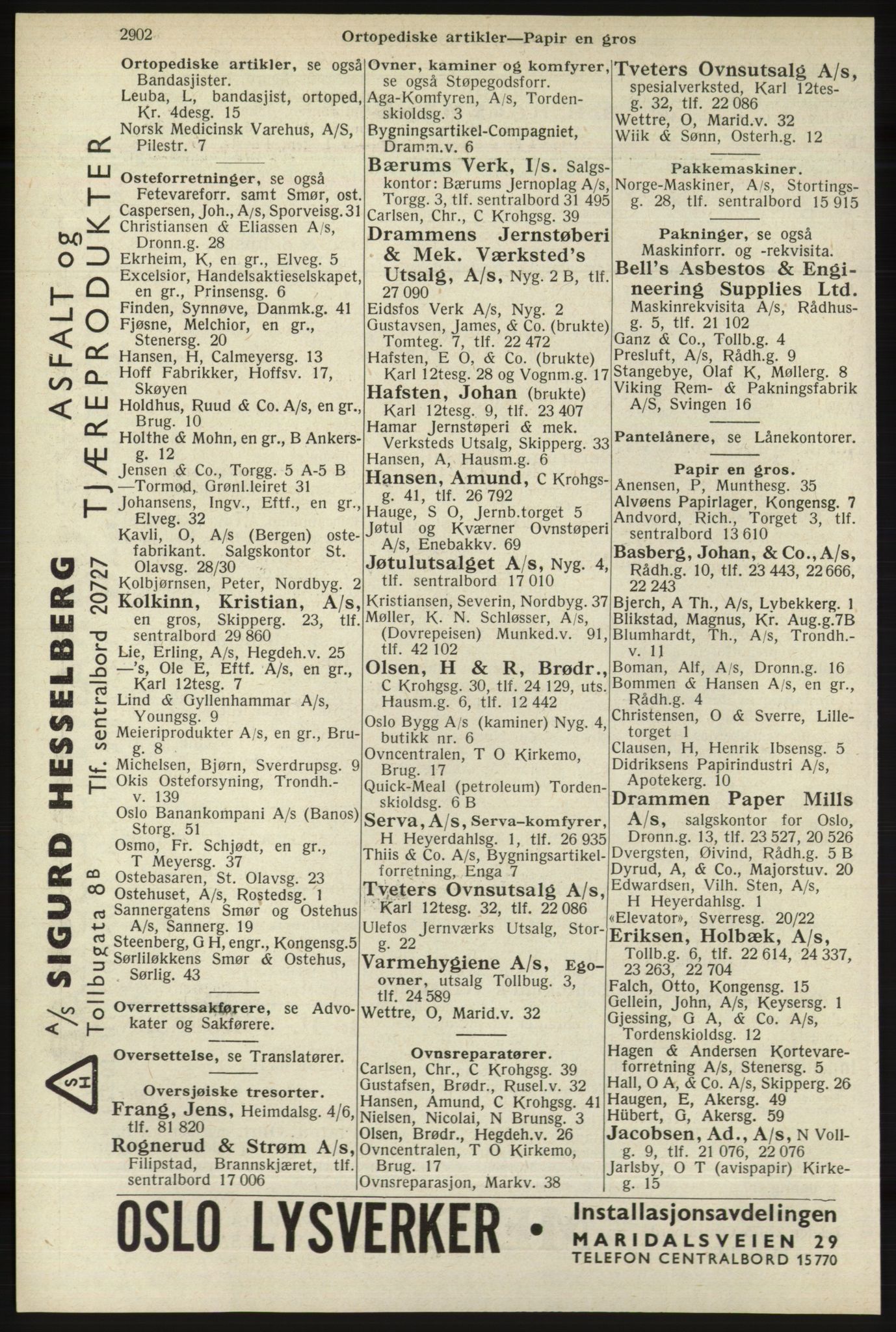 Kristiania/Oslo adressebok, PUBL/-, 1940, p. 2852