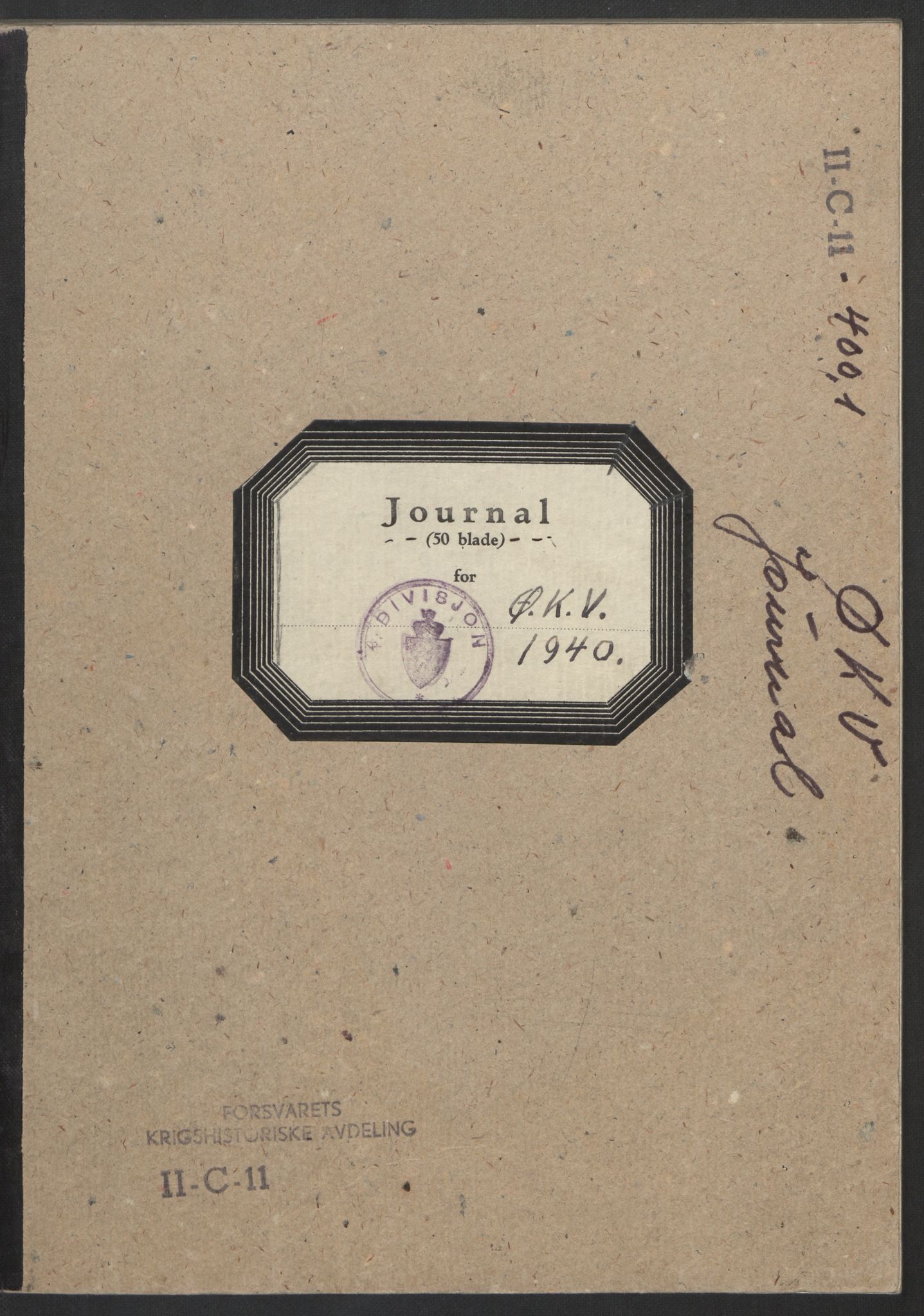 Forsvaret, Forsvarets krigshistoriske avdeling, AV/RA-RAFA-2017/Y/Yb/L0097: II-C-11-400  -  4. Divisjon., 1940, p. 1