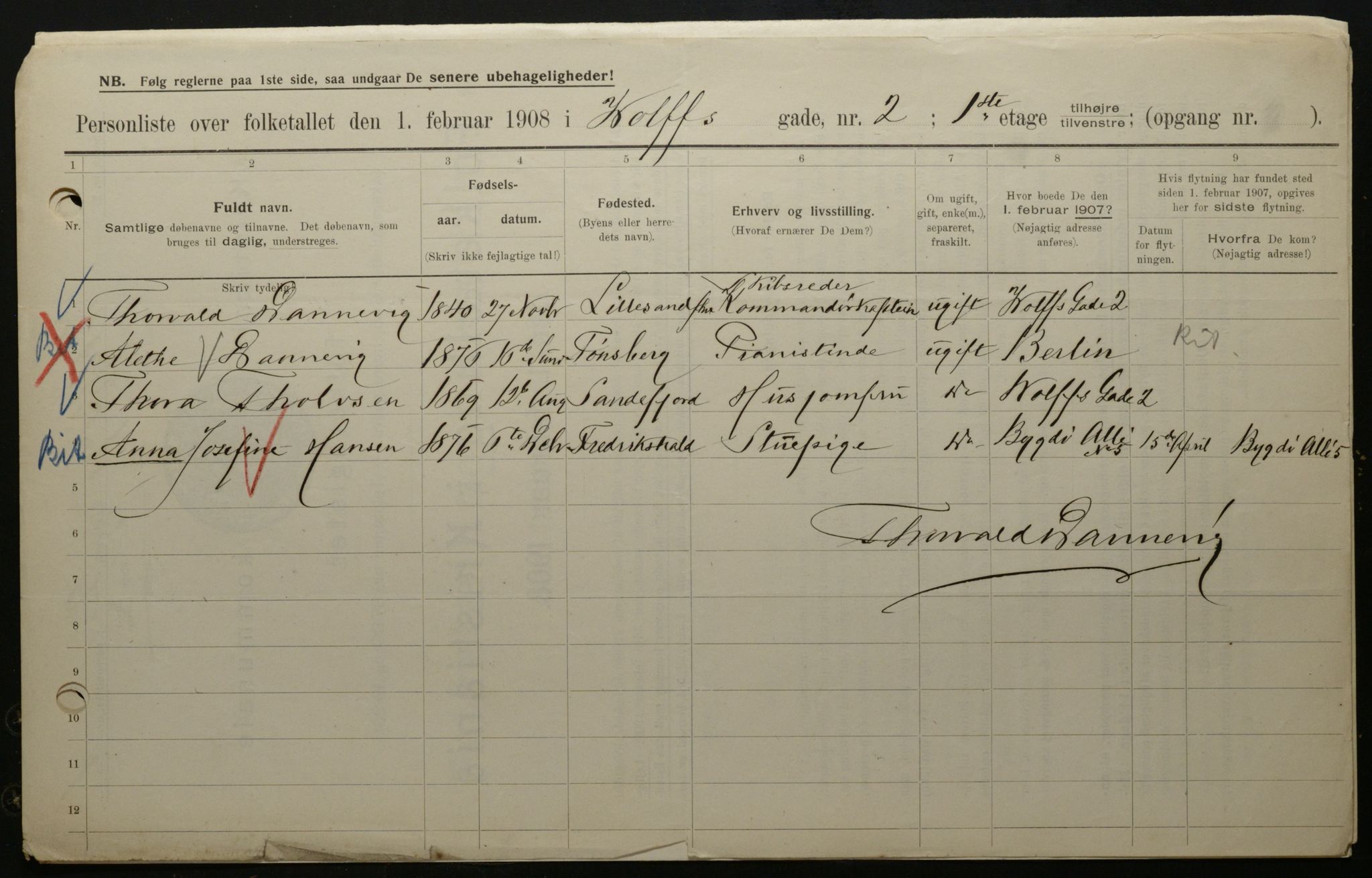 OBA, Municipal Census 1908 for Kristiania, 1908, p. 115374