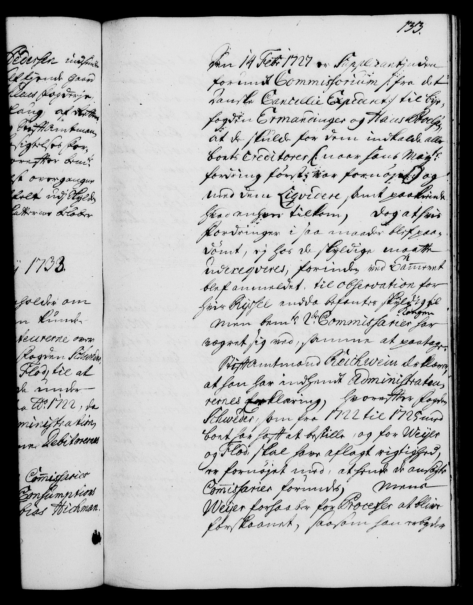 Rentekammeret, Kammerkanselliet, RA/EA-3111/G/Gh/Gha/L0015: Norsk ekstraktmemorialprotokoll (merket RK 53.60), 1733, p. 133