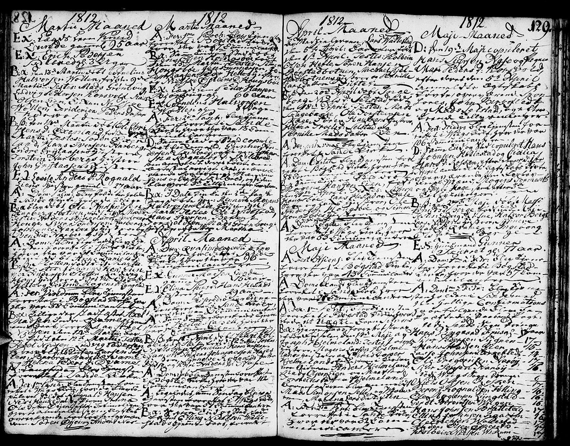 Gaular sokneprestembete, AV/SAB-A-80001/H/Haa: Parish register (official) no. A 2, 1785-1821, p. 129