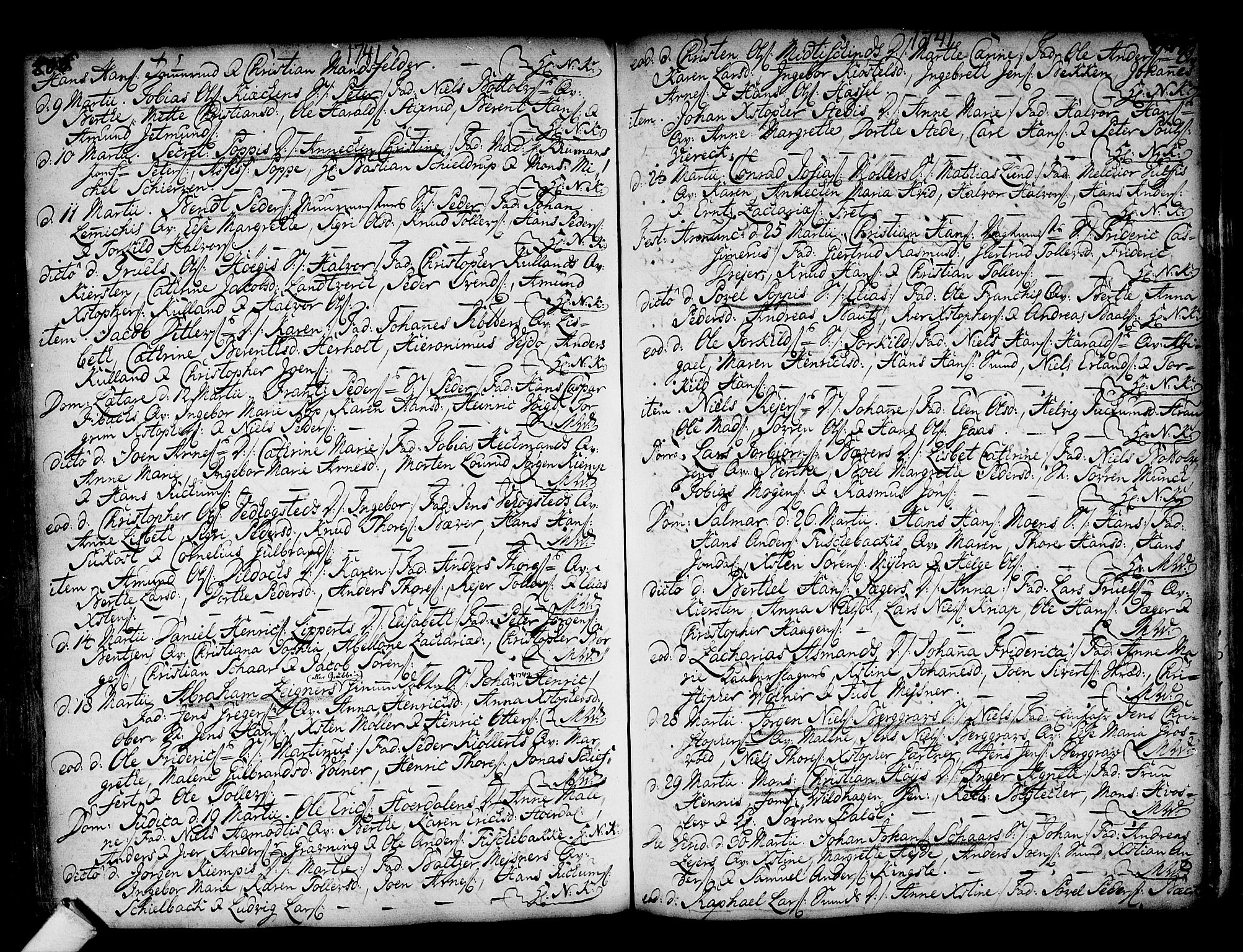 Kongsberg kirkebøker, AV/SAKO-A-22/F/Fa/L0002: Parish register (official) no. I 2, 1721-1743, p. 406-407