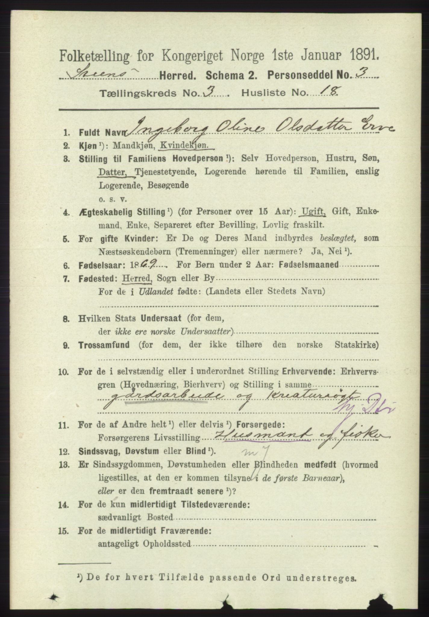 RA, 1891 census for 1216 Sveio, 1891, p. 880