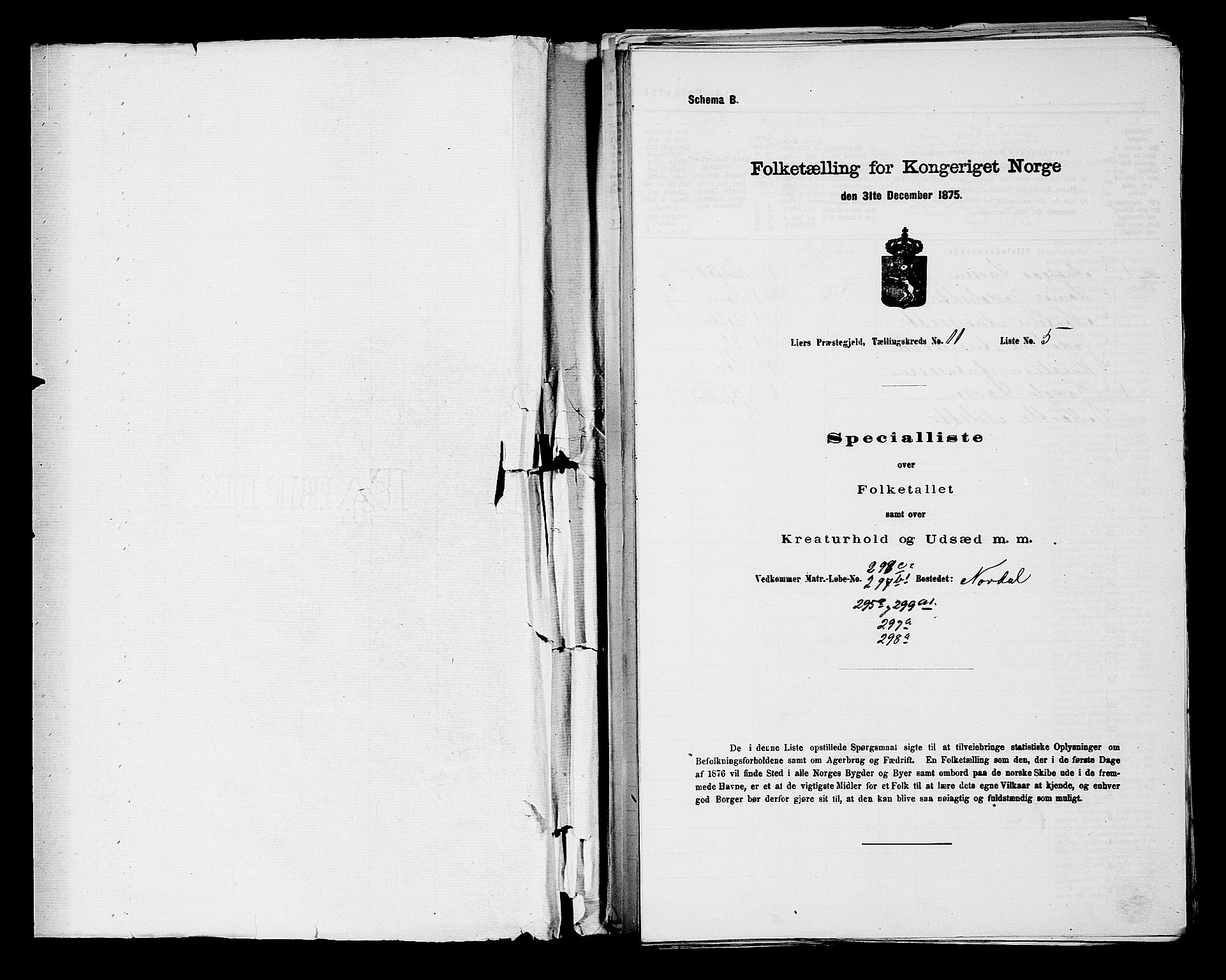 SAKO, 1875 census for 0626P Lier, 1875, p. 1780