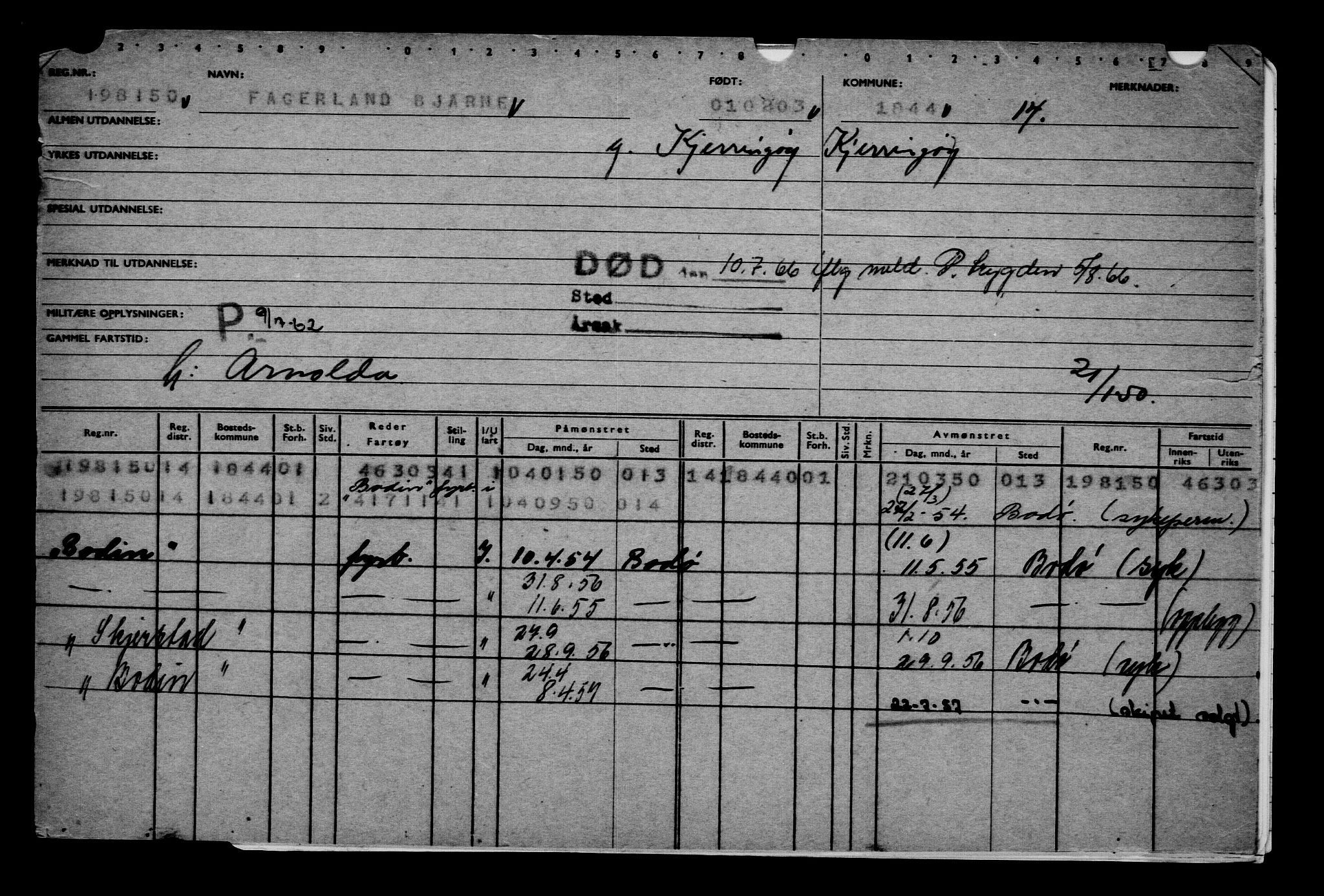 Direktoratet for sjømenn, AV/RA-S-3545/G/Gb/L0048: Hovedkort, 1903, p. 1
