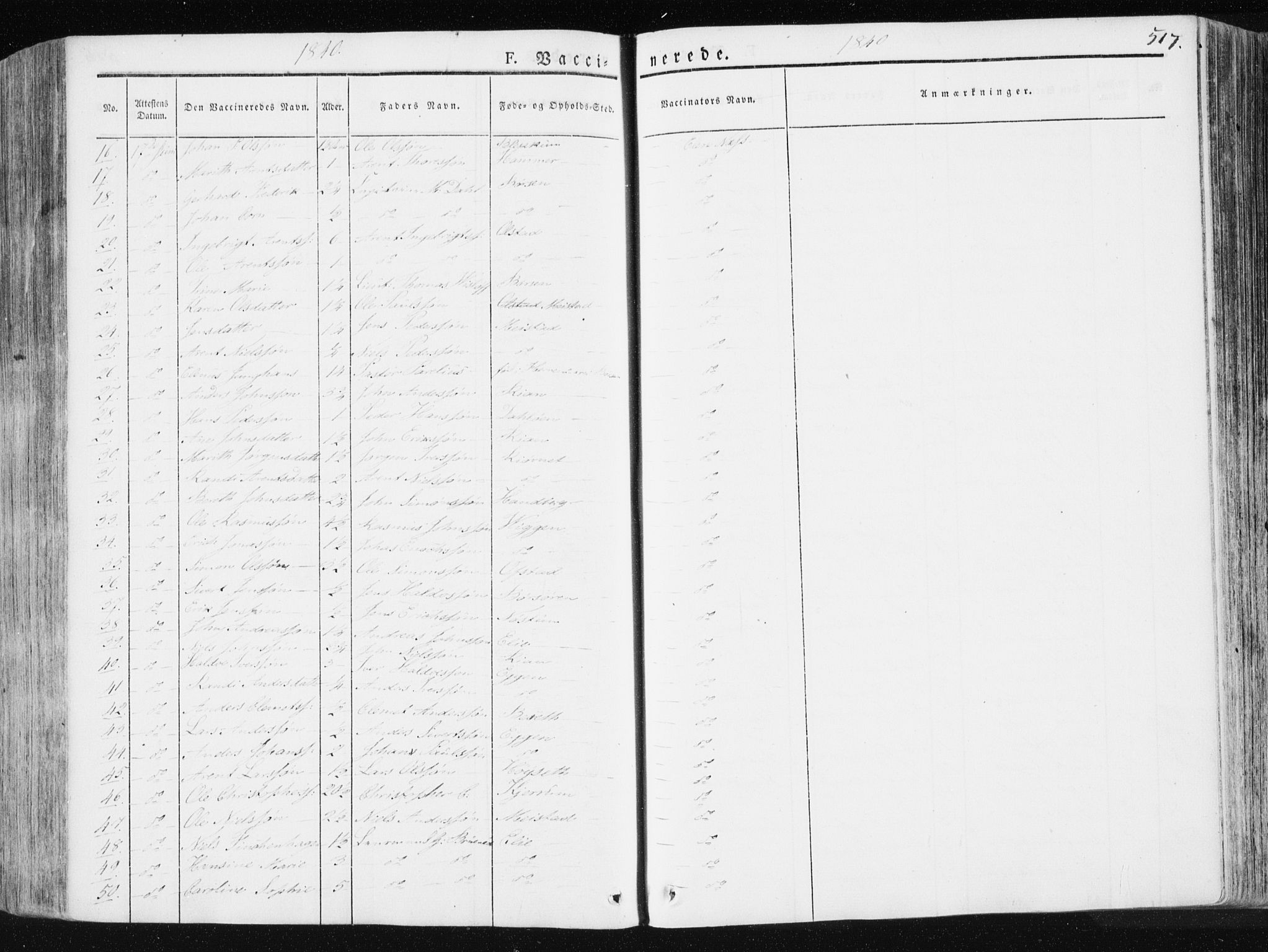 Ministerialprotokoller, klokkerbøker og fødselsregistre - Sør-Trøndelag, SAT/A-1456/665/L0771: Parish register (official) no. 665A06, 1830-1856, p. 517