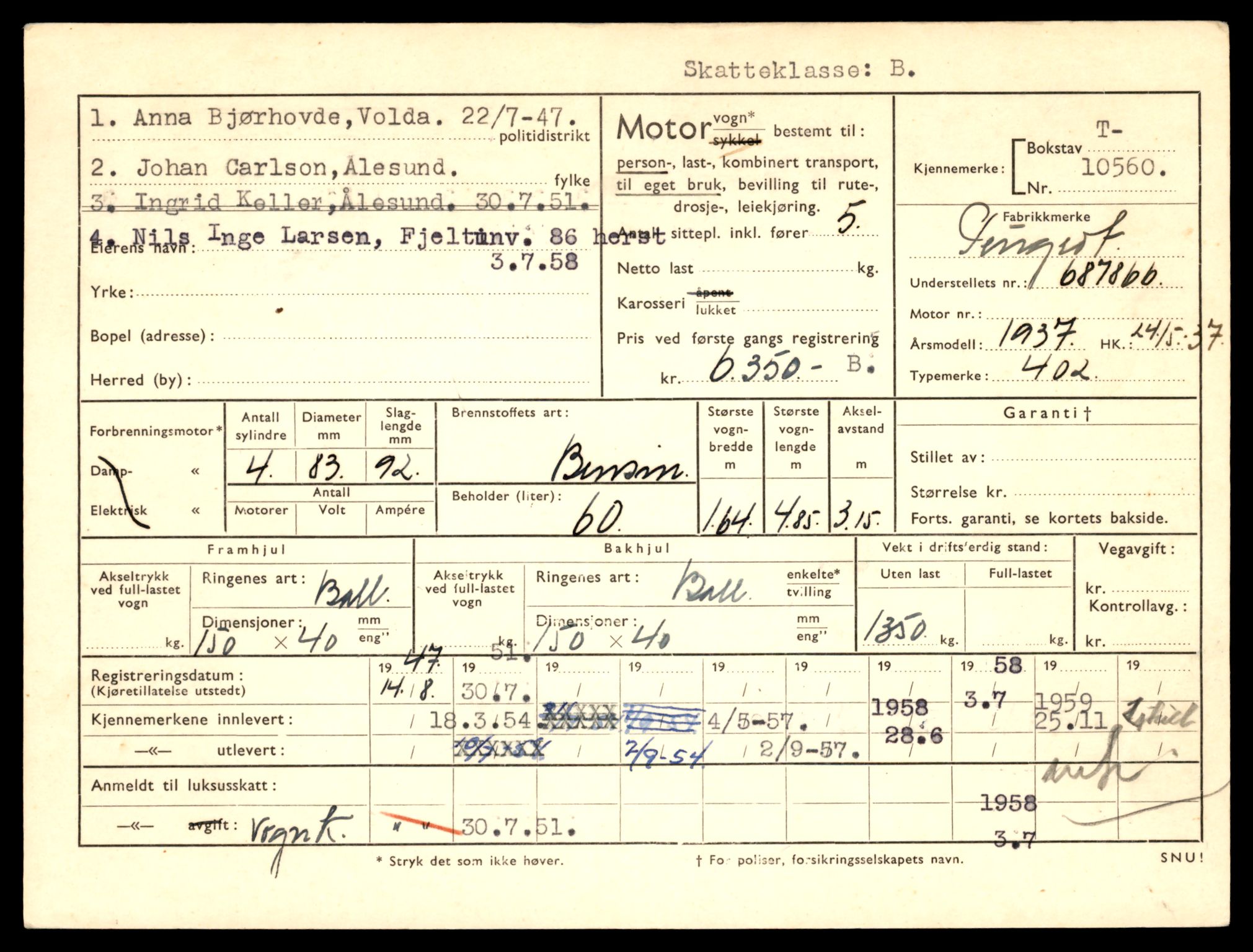 Møre og Romsdal vegkontor - Ålesund trafikkstasjon, AV/SAT-A-4099/F/Fe/L0021: Registreringskort for kjøretøy T 10471 - T 10583, 1927-1998, p. 2571