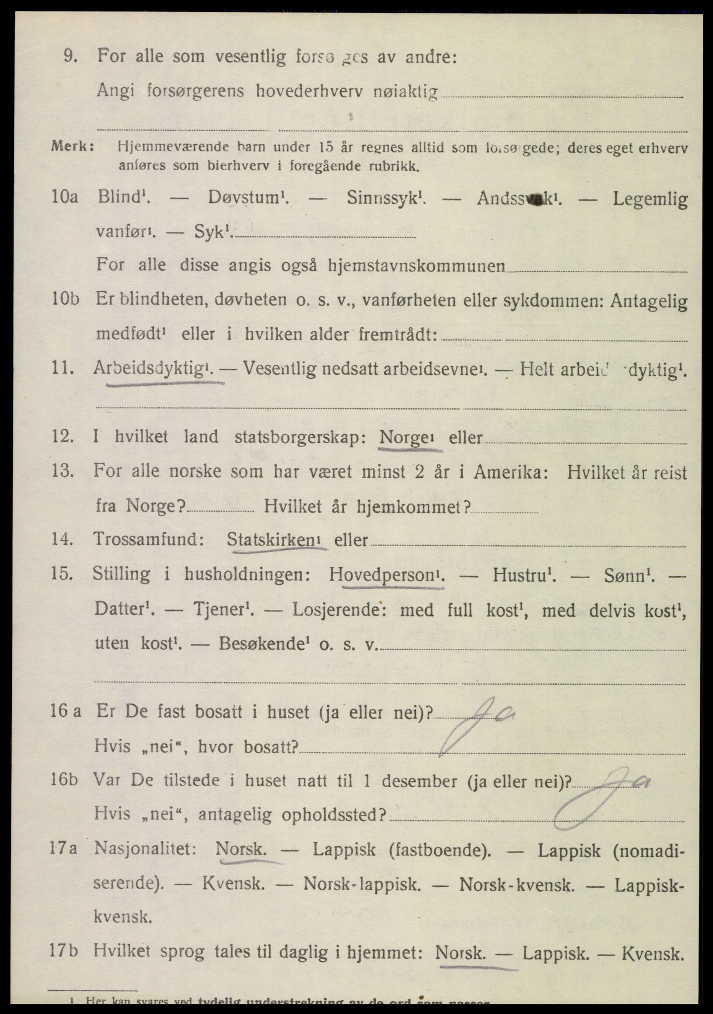 SAT, 1920 census for Meløy, 1920, p. 5930